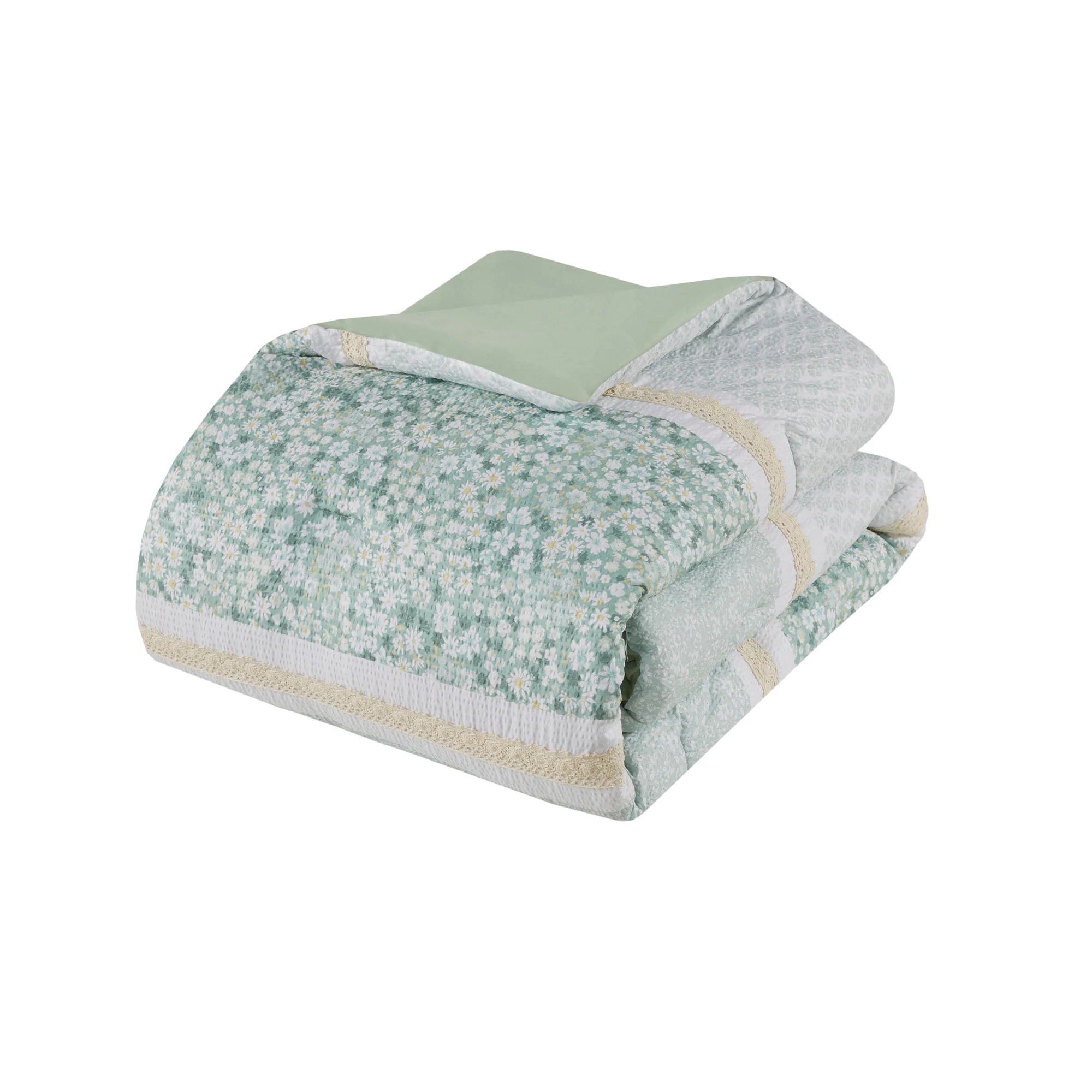 Caralie 5-Piece Seersucker Comforter Set with Throw Pillows - Image 13