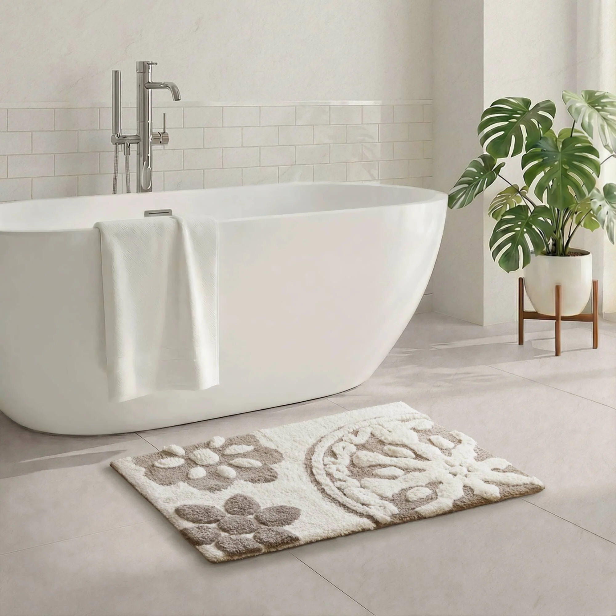 Casablanca Medallion Cotton Tufted Bath Rug - Image 22