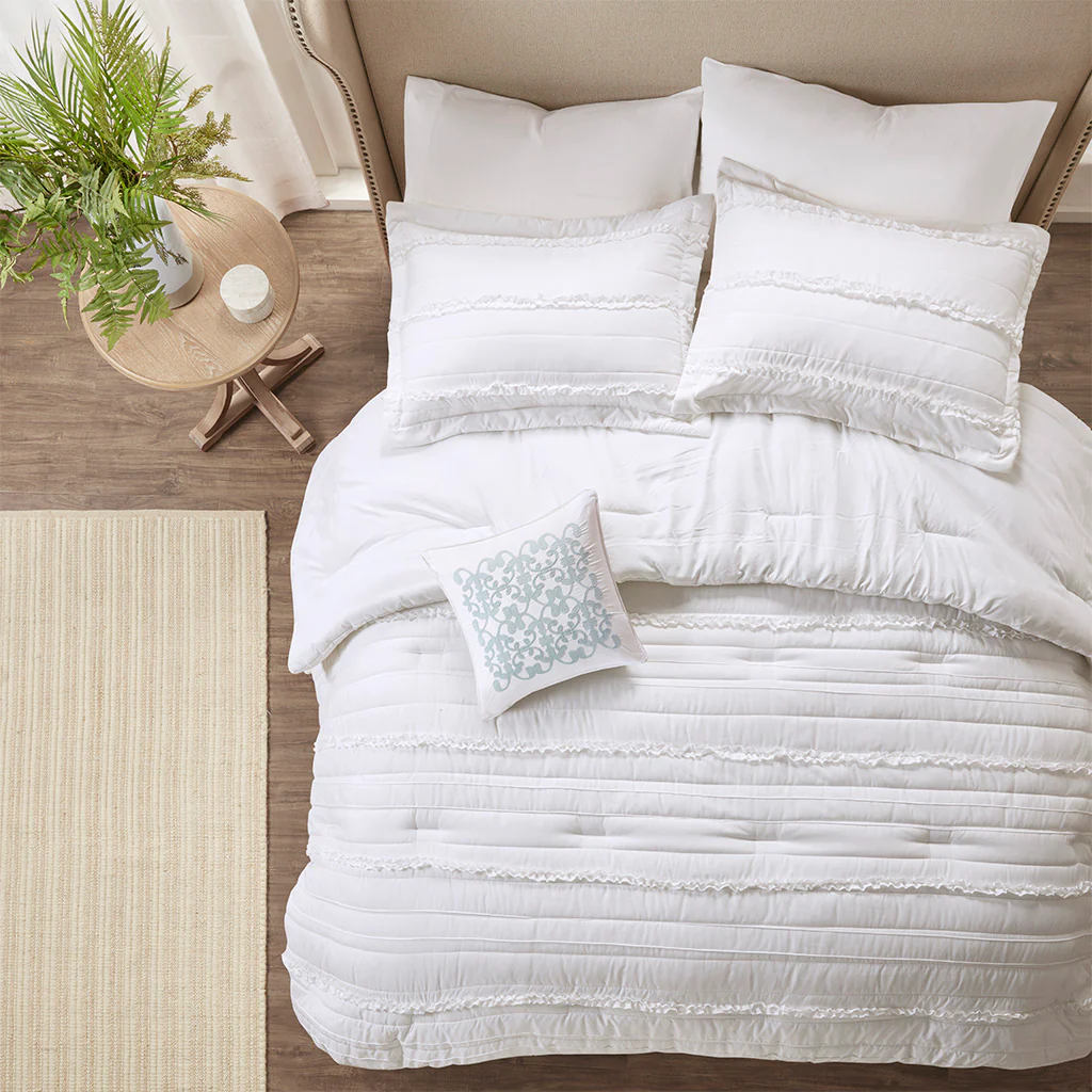 Celeste 5-Piece Microfiber Ruffled Comforter Set - Image 4