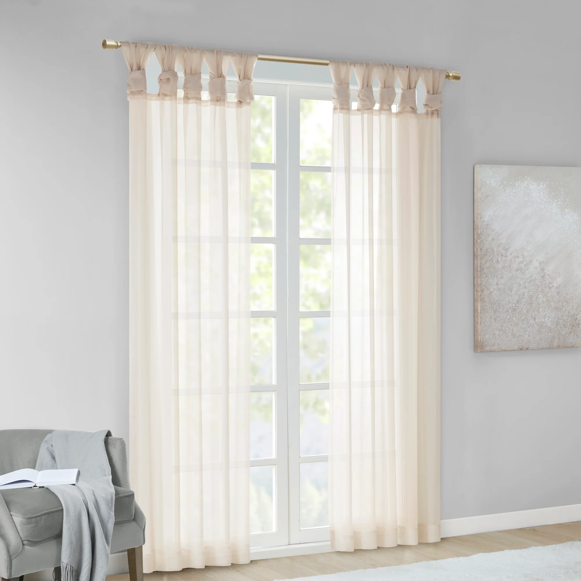 Ceres Twisted Tab Voile Sheer Window Pair - Image 11