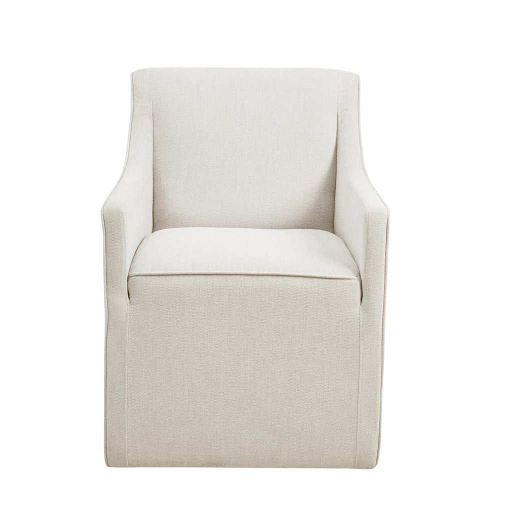 Charlotte Upholstered Dining Arm Chair with Hidden Casters - Image 19