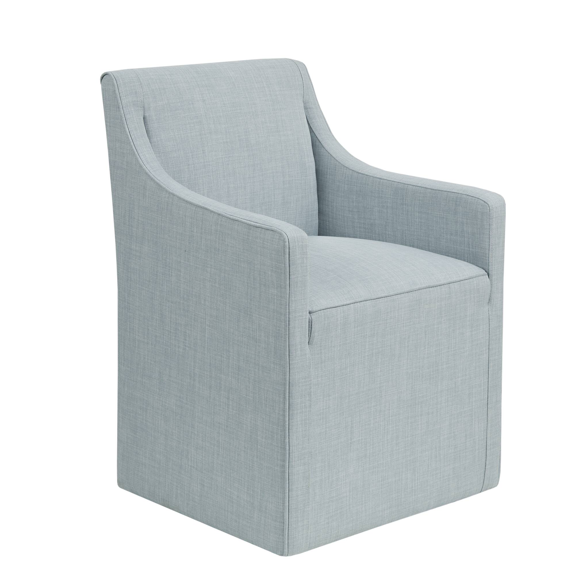 Charlotte Upholstered Dining Arm Chair with Hidden Casters - Image 24
