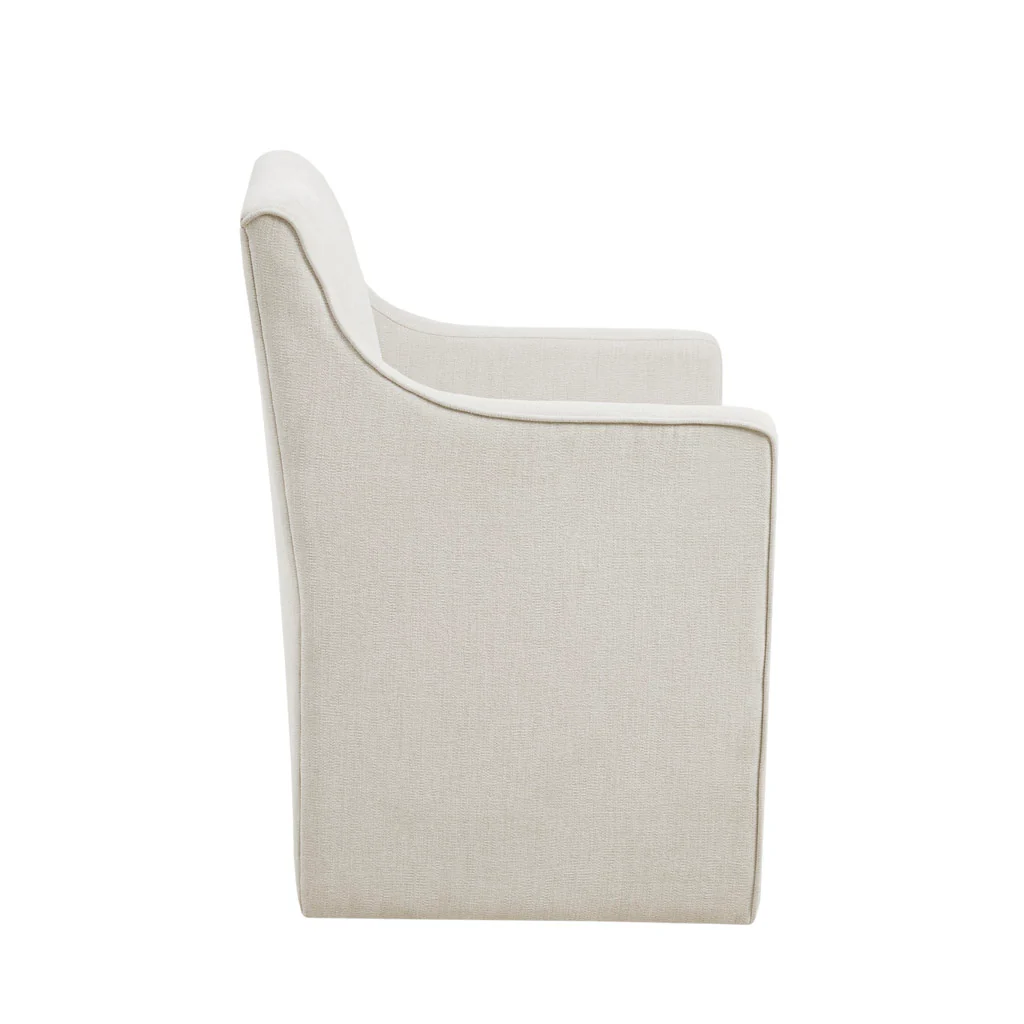 Charlotte Upholstered Dining Arm Chair with Hidden Casters - Image 25