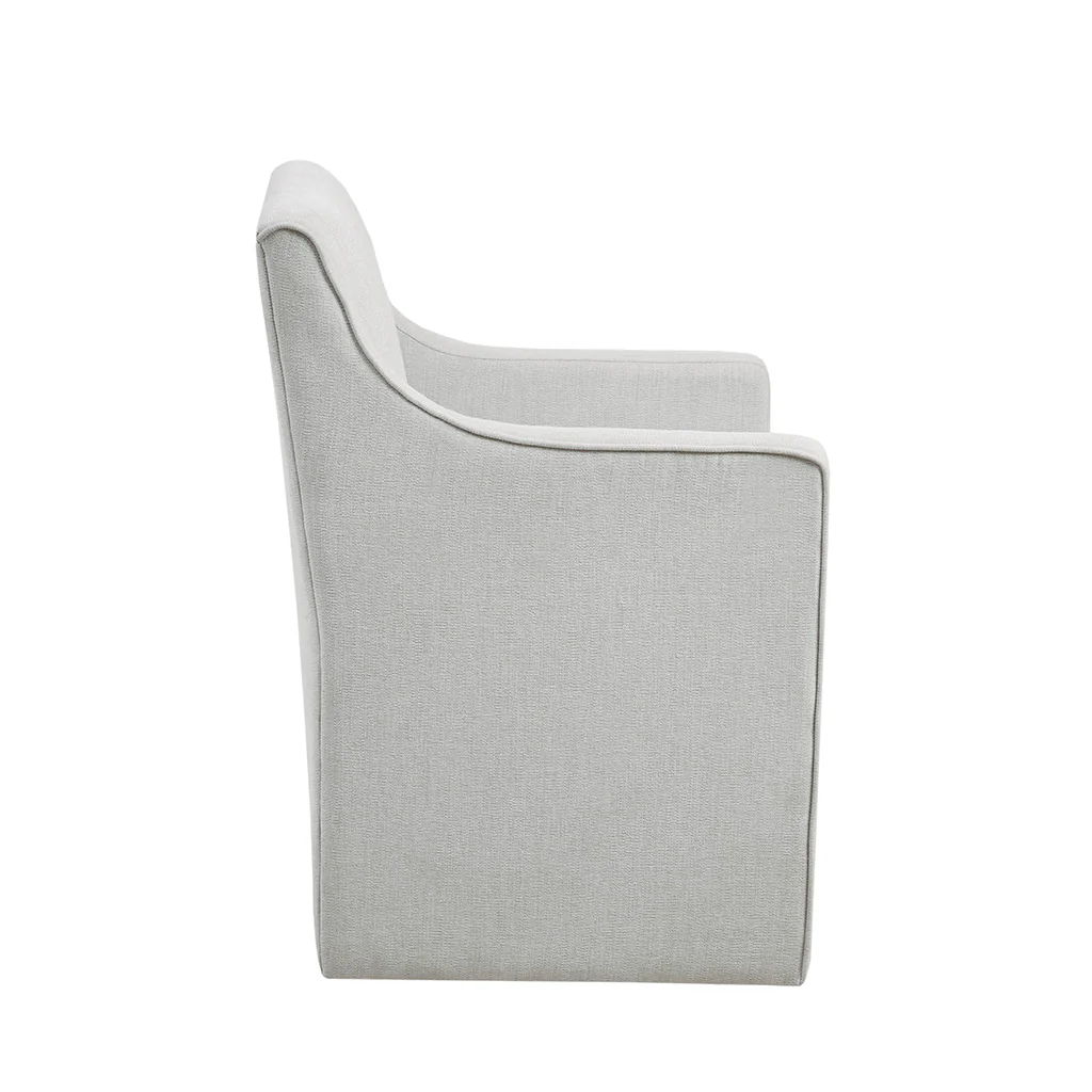 Charlotte Upholstered Dining Arm Chair with Hidden Casters - Image 26