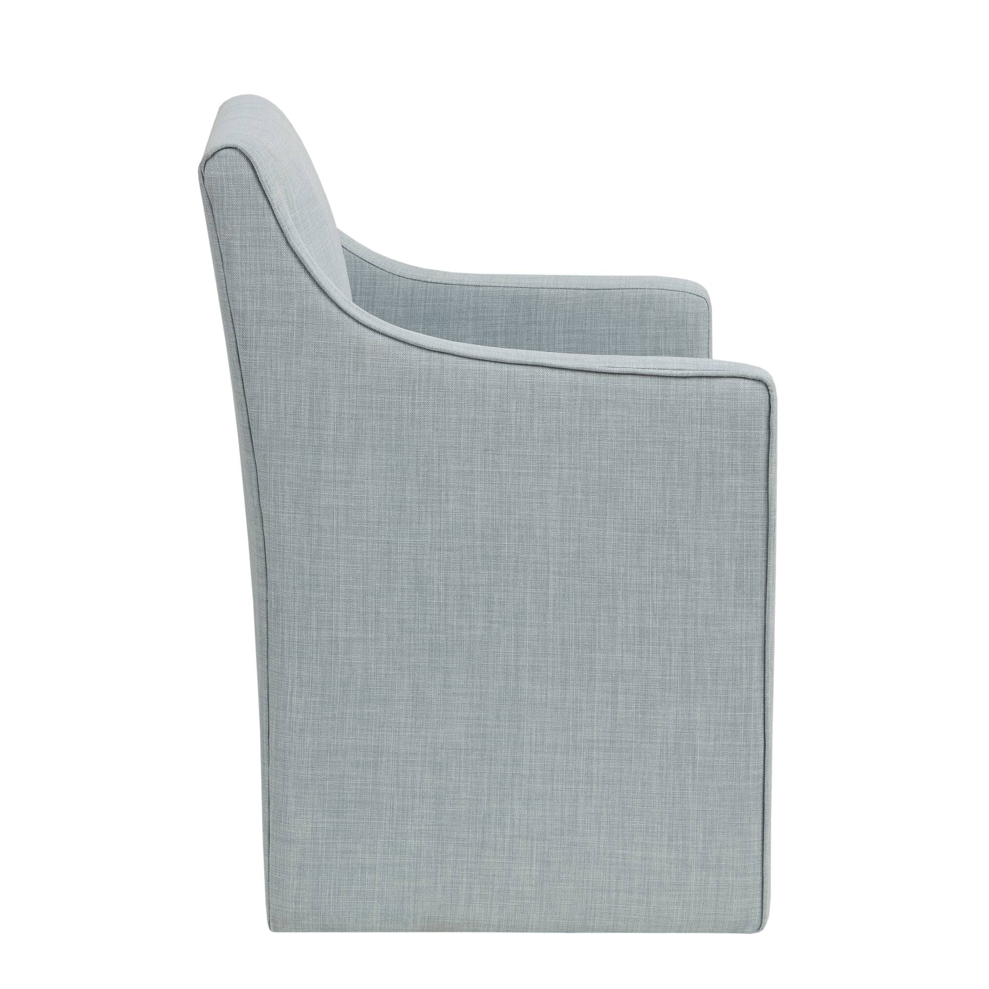Charlotte Upholstered Dining Arm Chair with Hidden Casters - Image 27