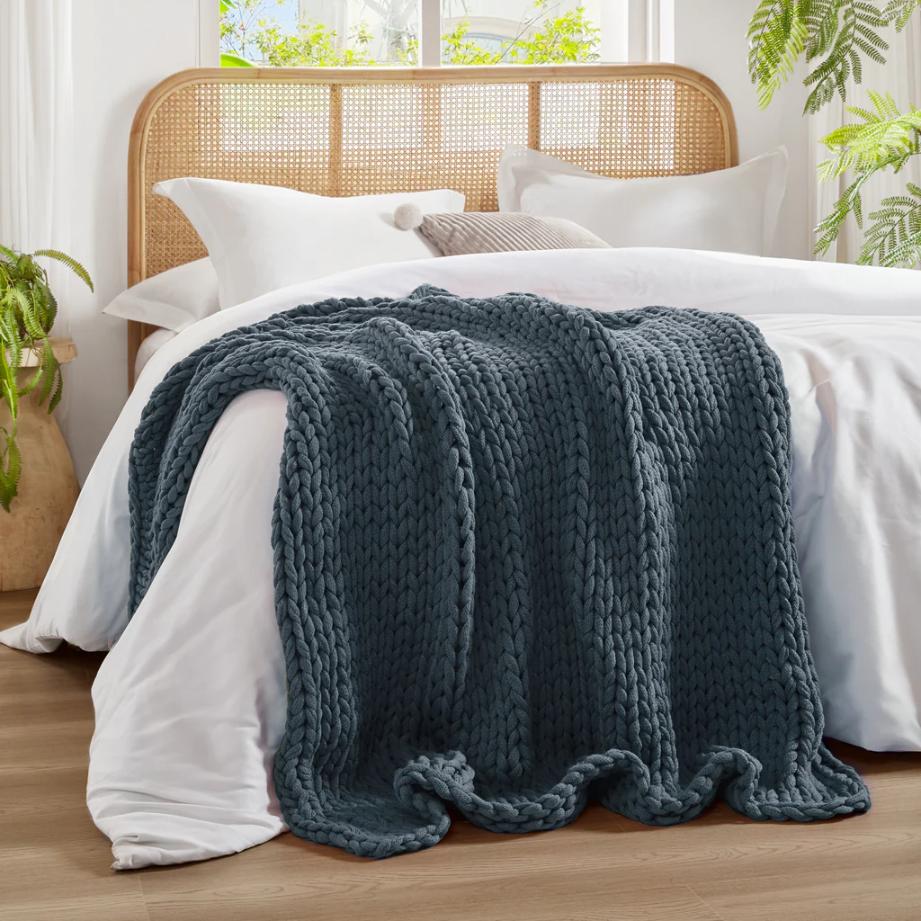 Chunky Double Knit Hand Made Throw Blanket - Image 10