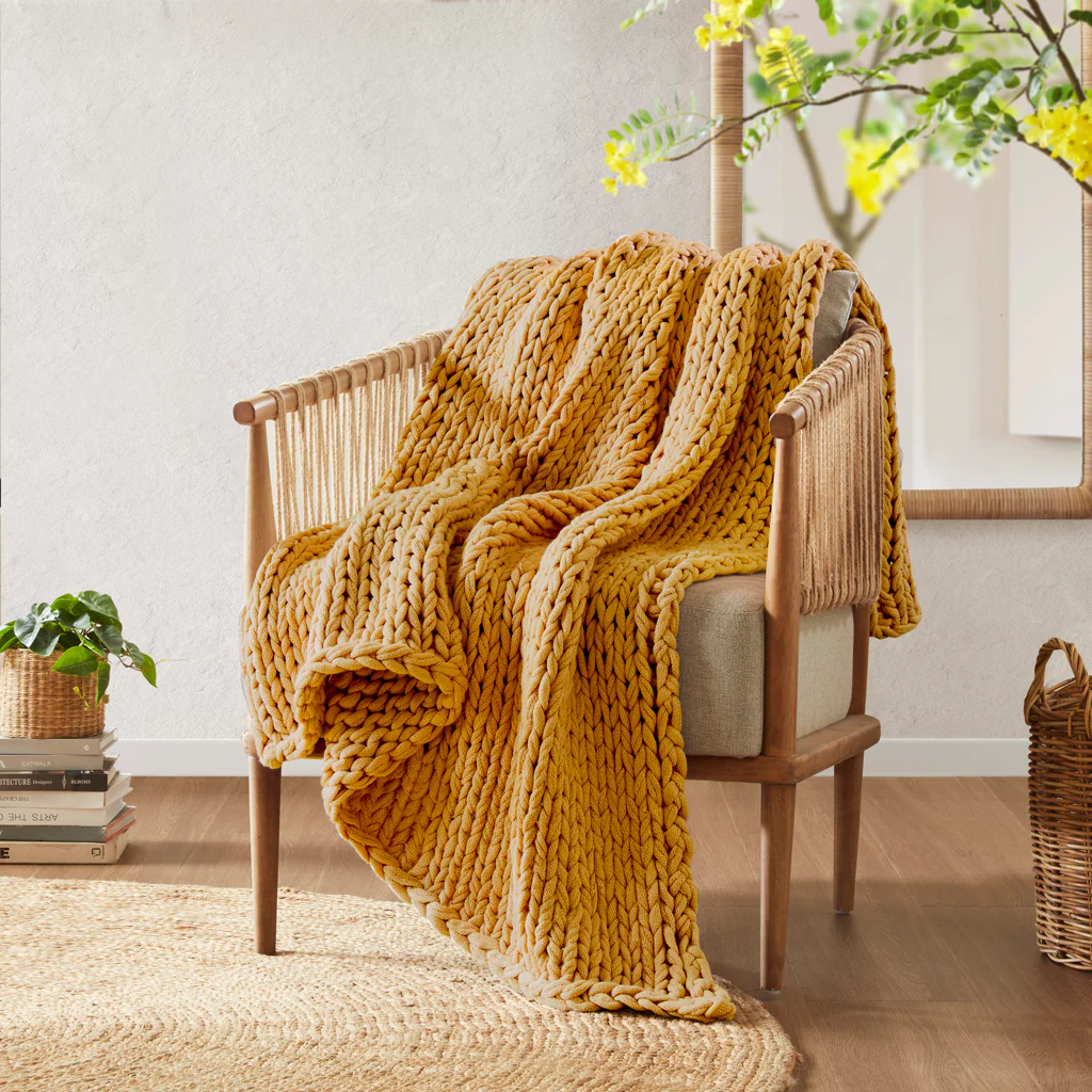 Chunky Double Knit Hand Made Throw Blanket - Image 13