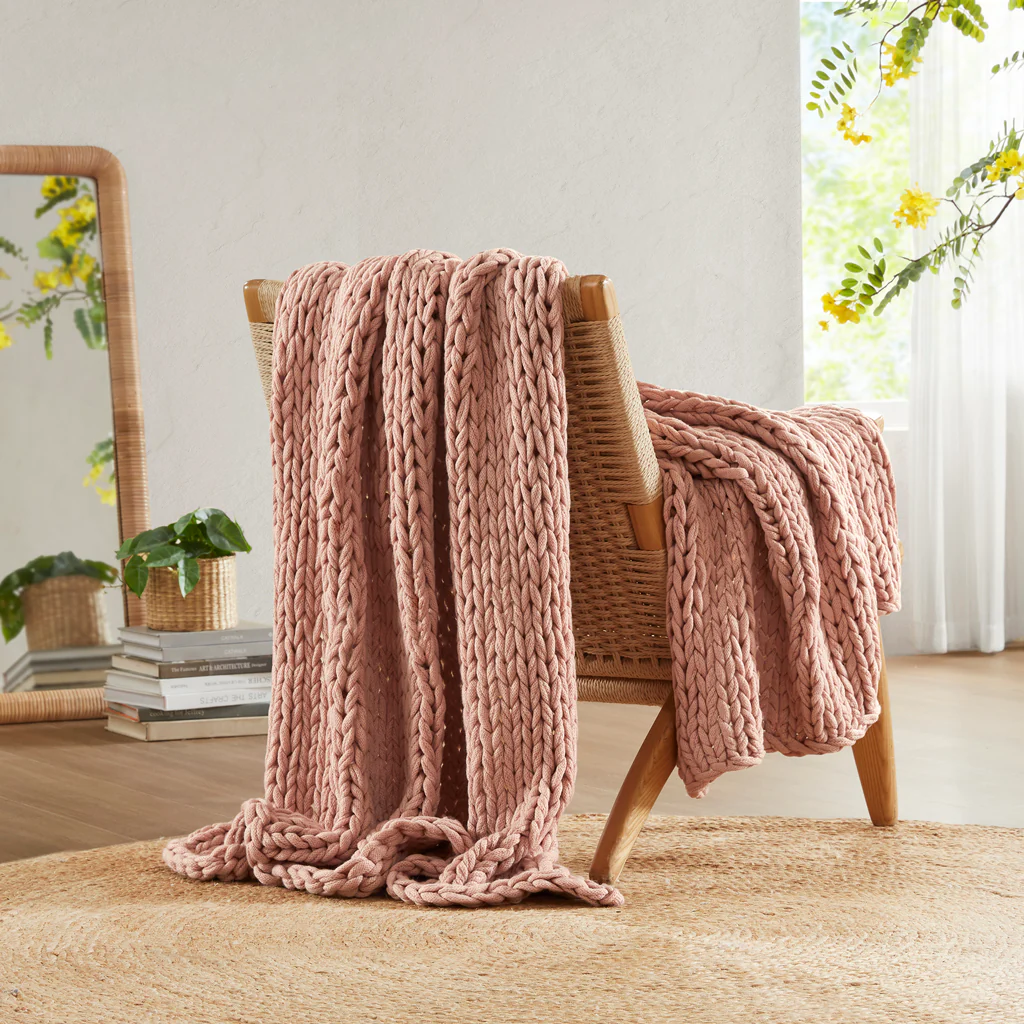 Chunky Double Knit Hand Made Throw Blanket - Image 24