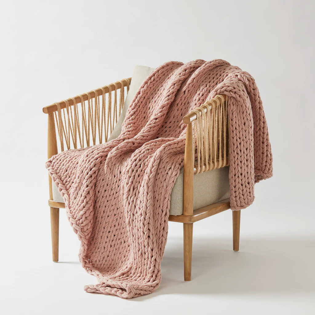 Chunky Double Knit Hand Made Throw Blanket - Image 34