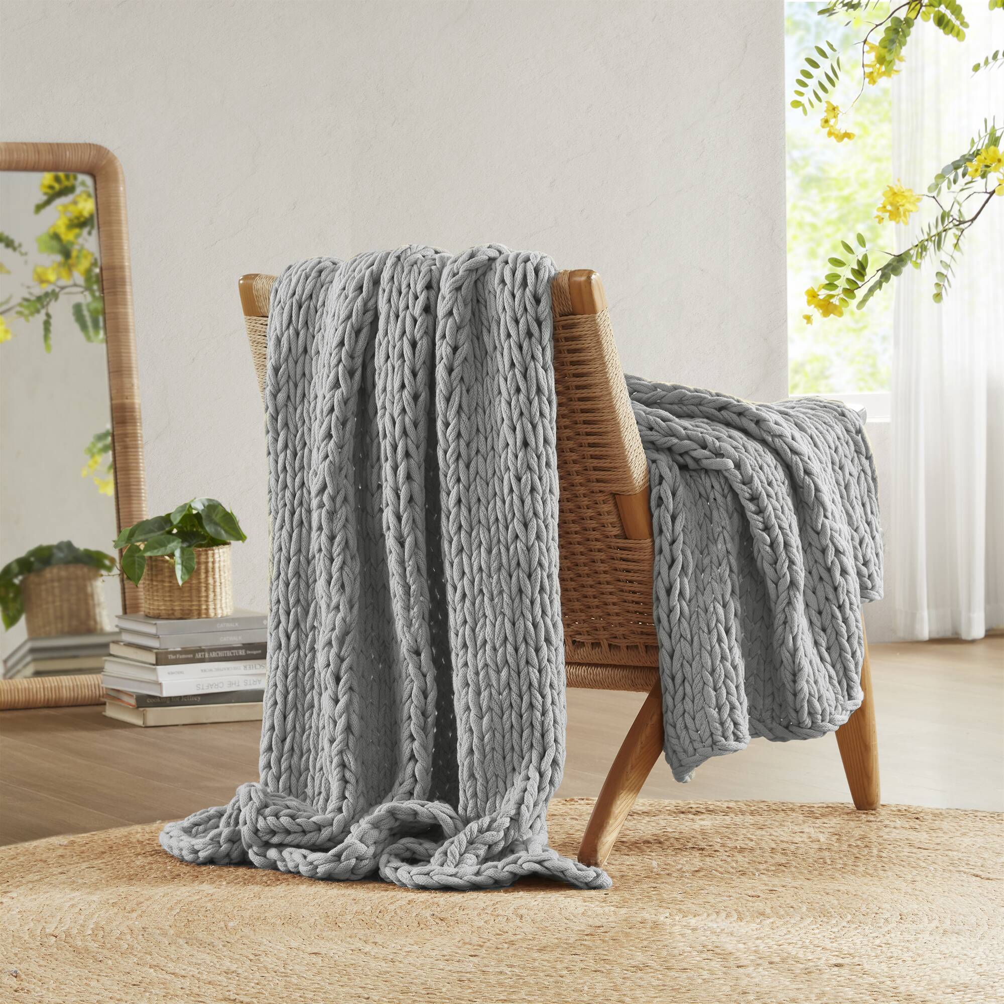 Chunky Double Knit Hand Made Throw Blanket - Image 38