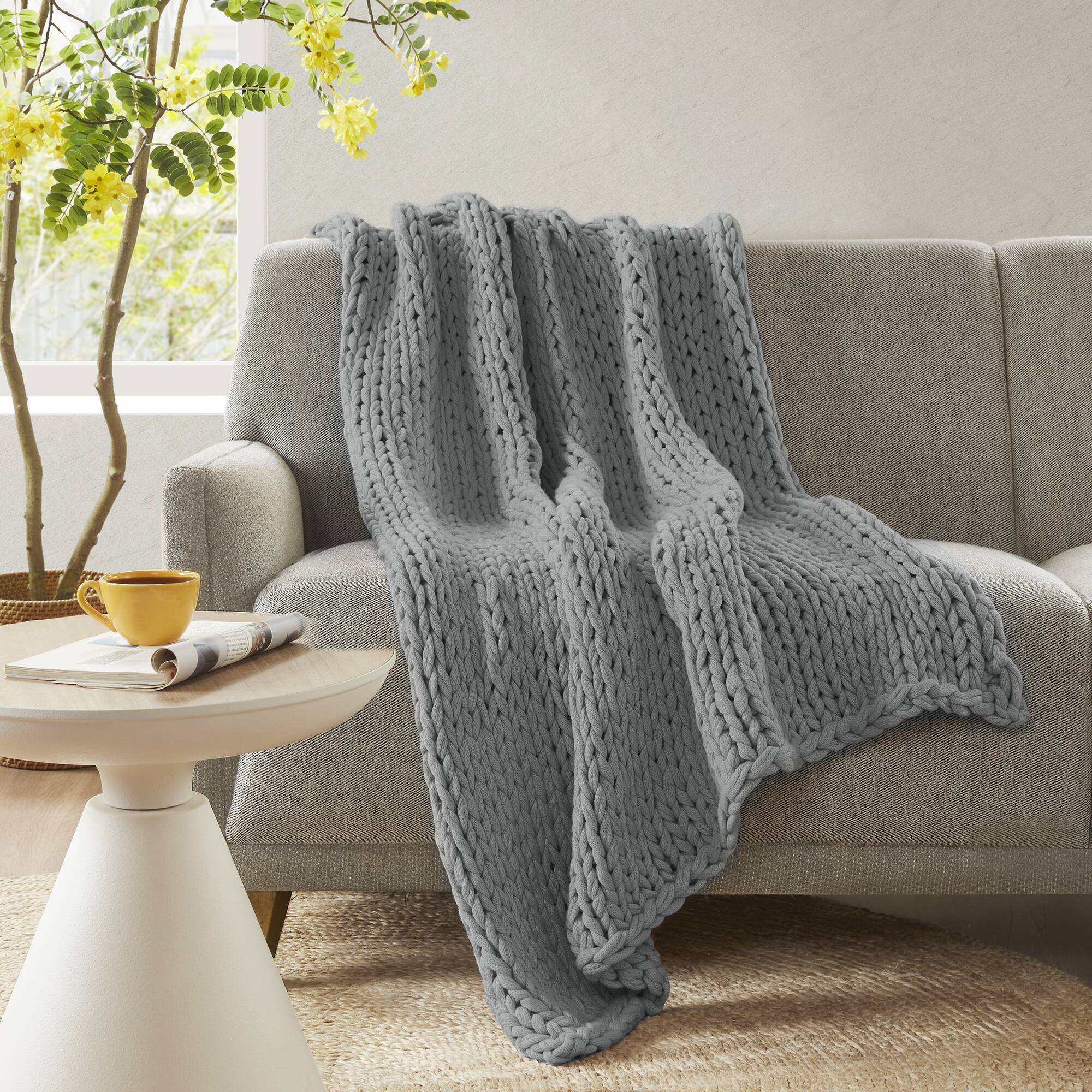 Chunky Double Knit Hand Made Throw Blanket - Image 39