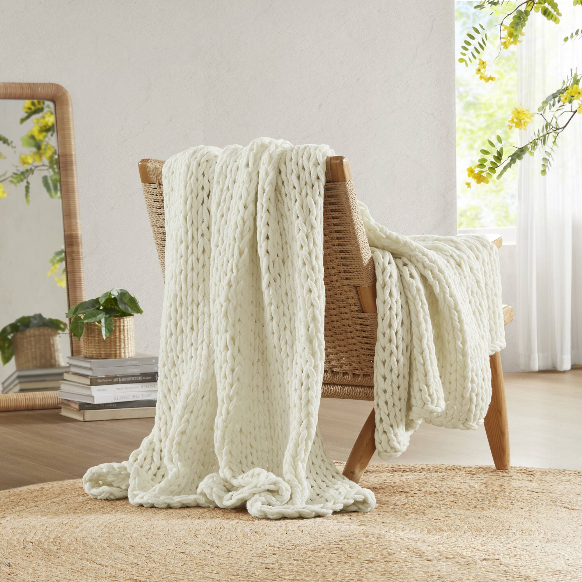 Chunky Double Knit Hand Made Throw Blanket - Image 40
