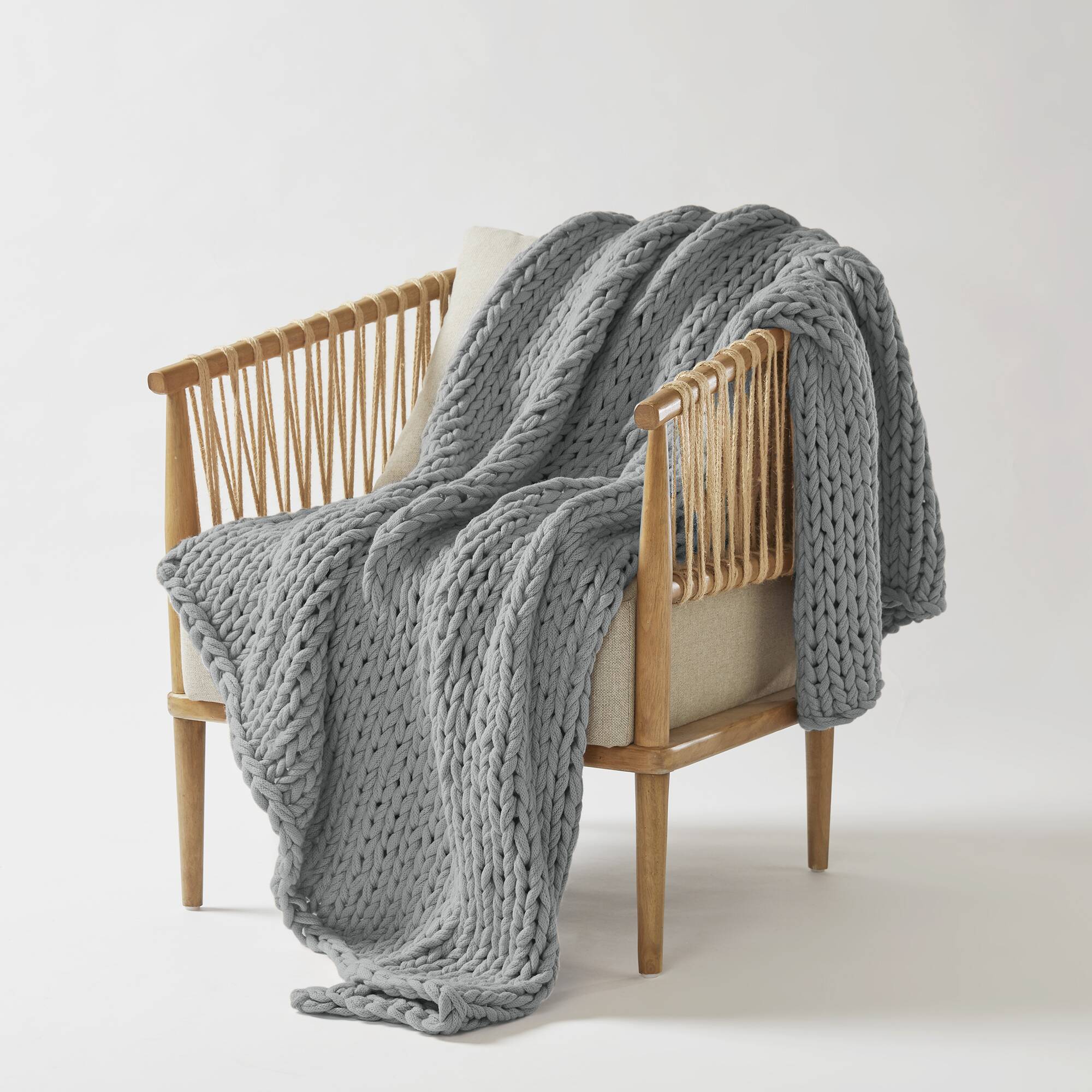 Chunky Double Knit Hand Made Throw Blanket - Image 44