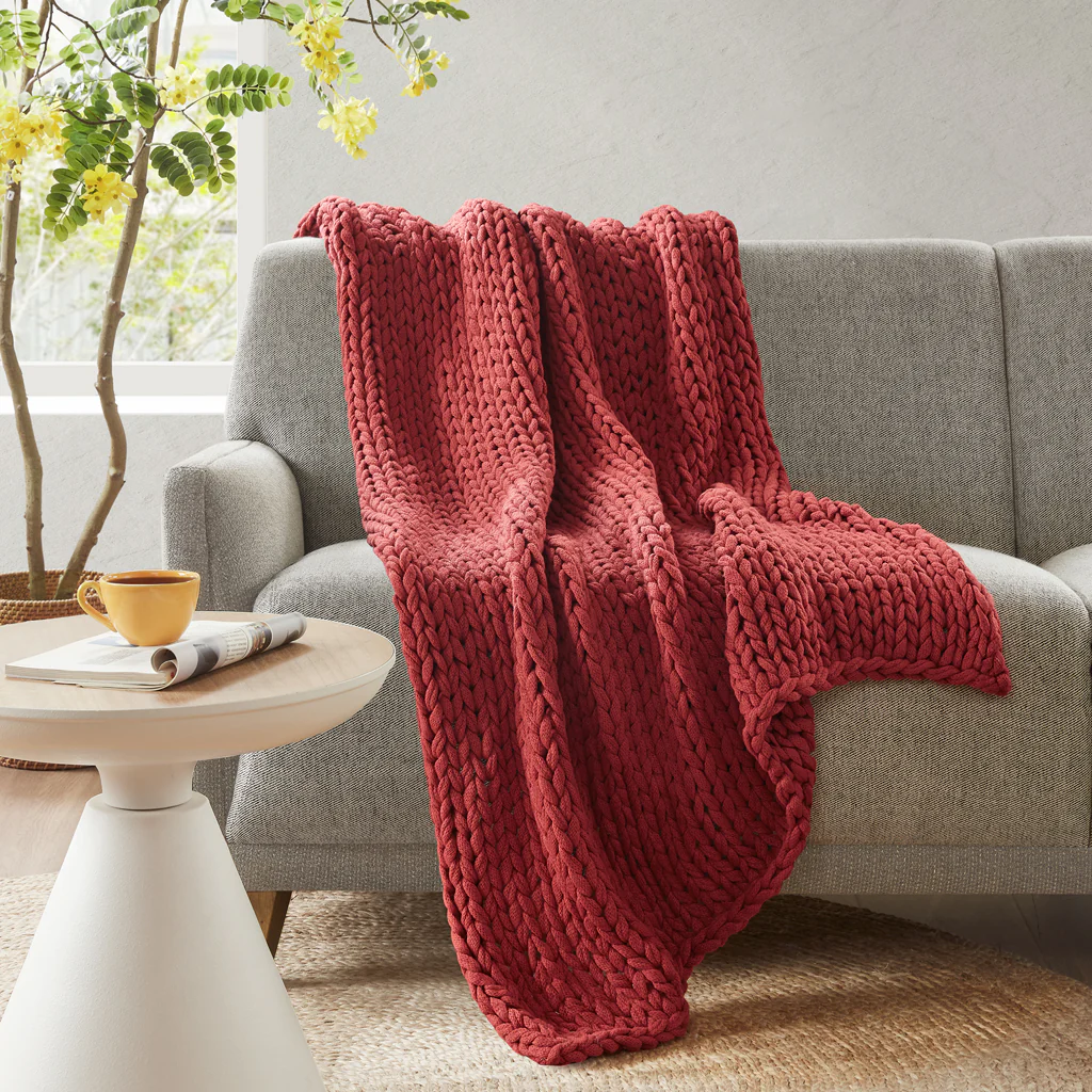 Chunky Double Knit Hand Made Throw Blanket - Image 49
