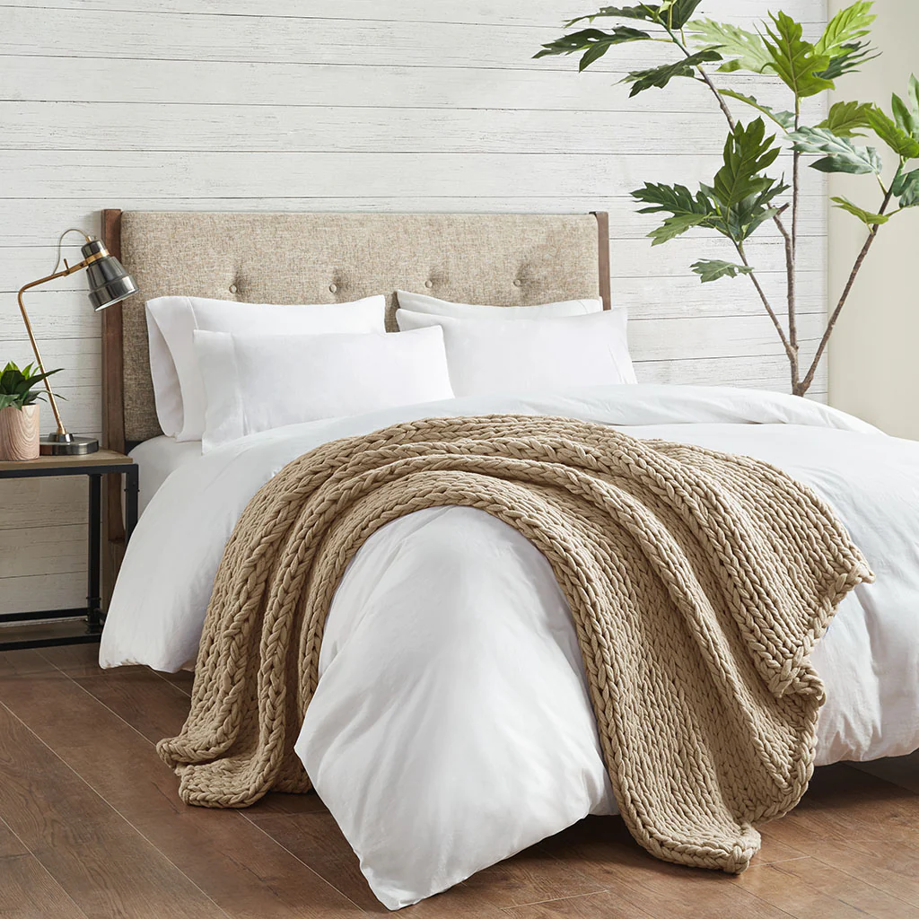 Chunky Double Knit Hand Made Throw Blanket - Image 56