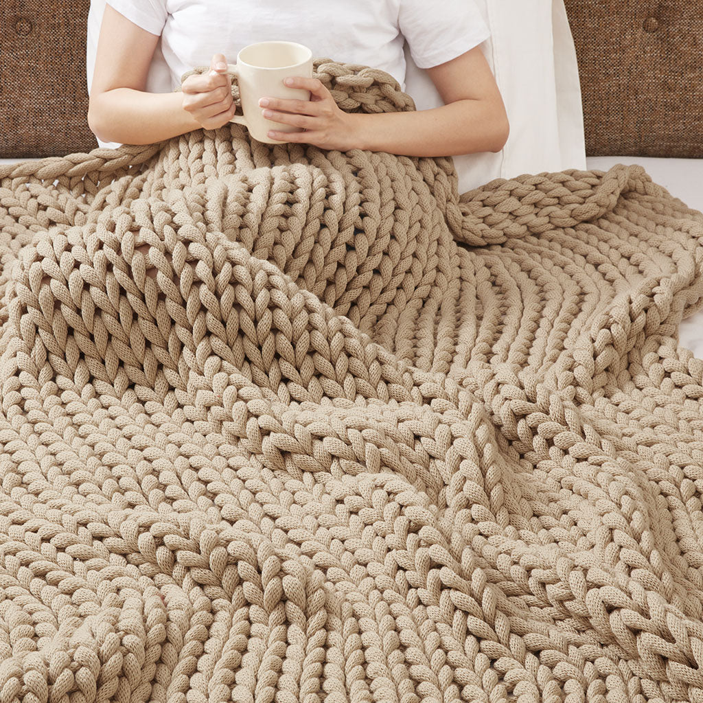 Chunky Double Knit Hand Made Throw Blanket - Image 63