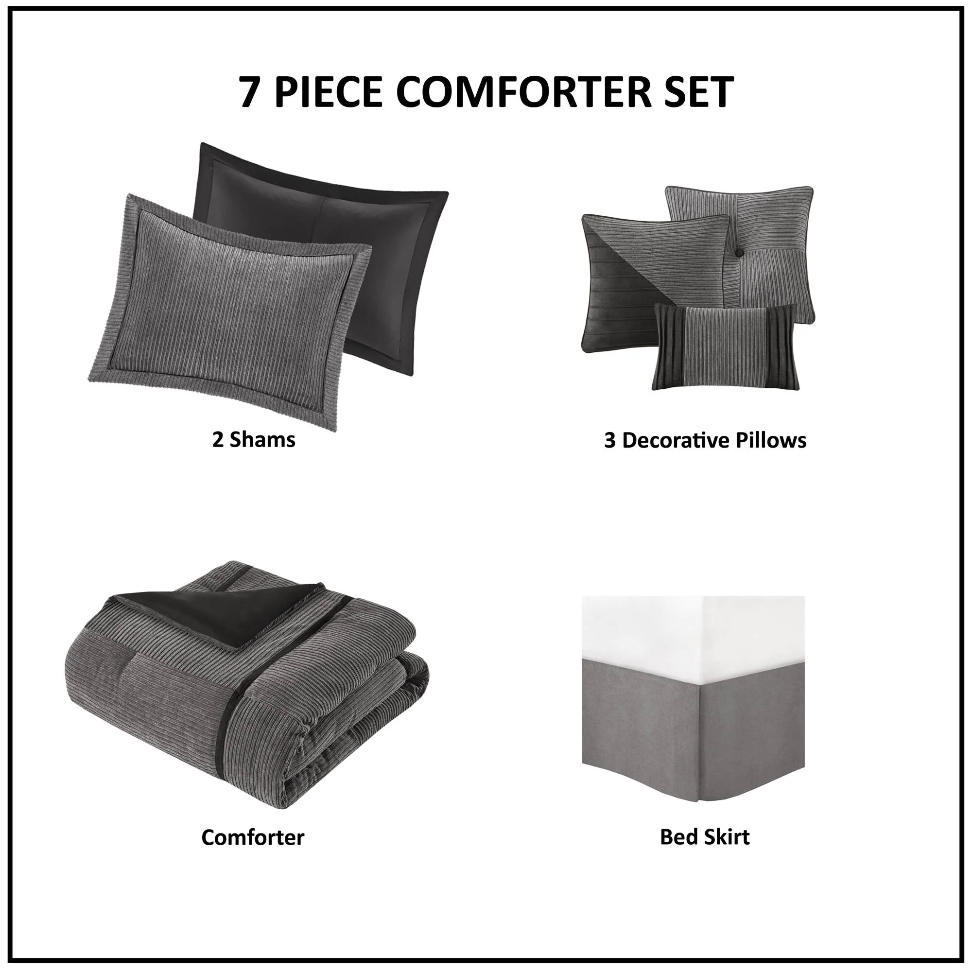 Dallas 7-Piece Micro Corduroy Comforter Set - Image 37