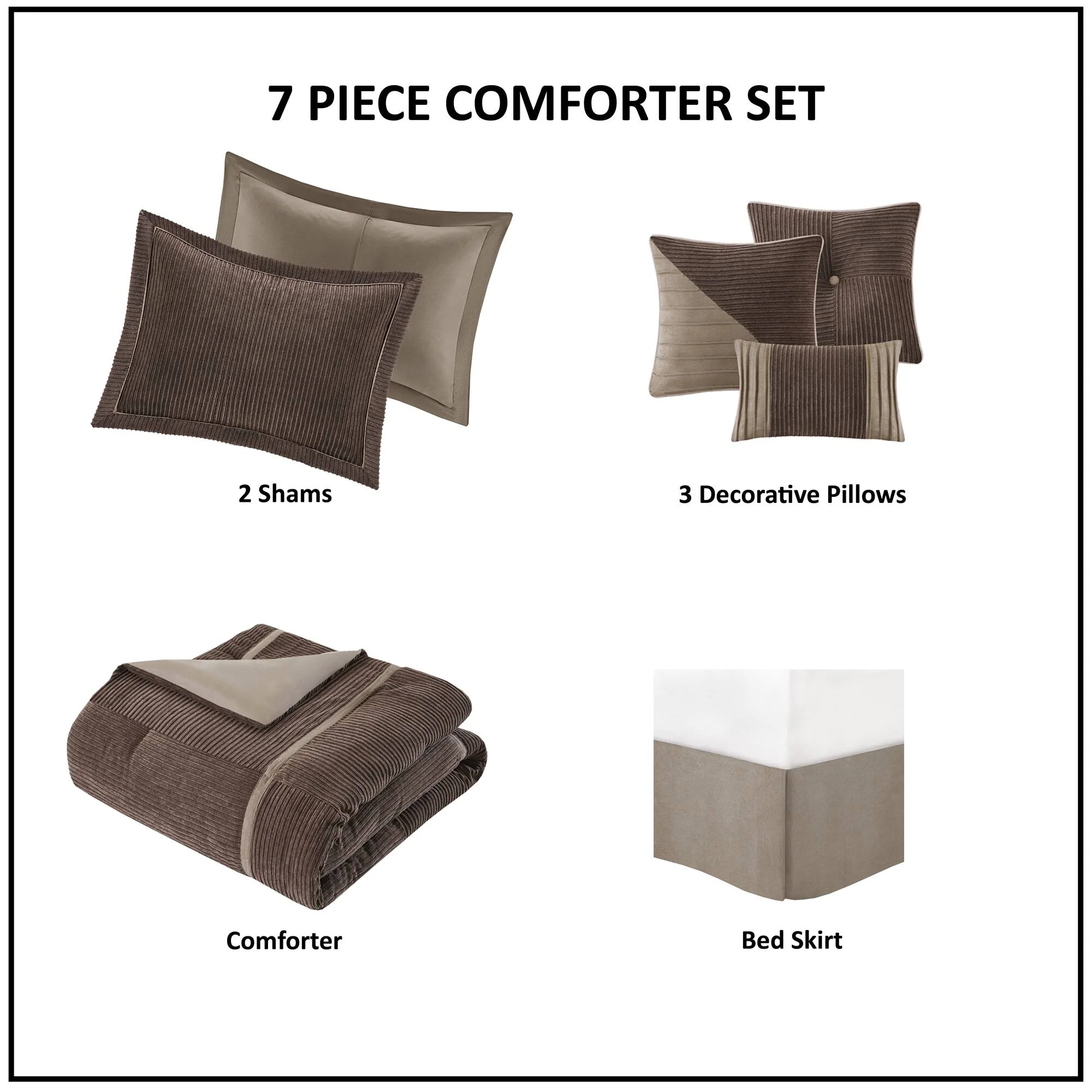 Dallas 7-Piece Micro Corduroy Comforter Set - Image 40