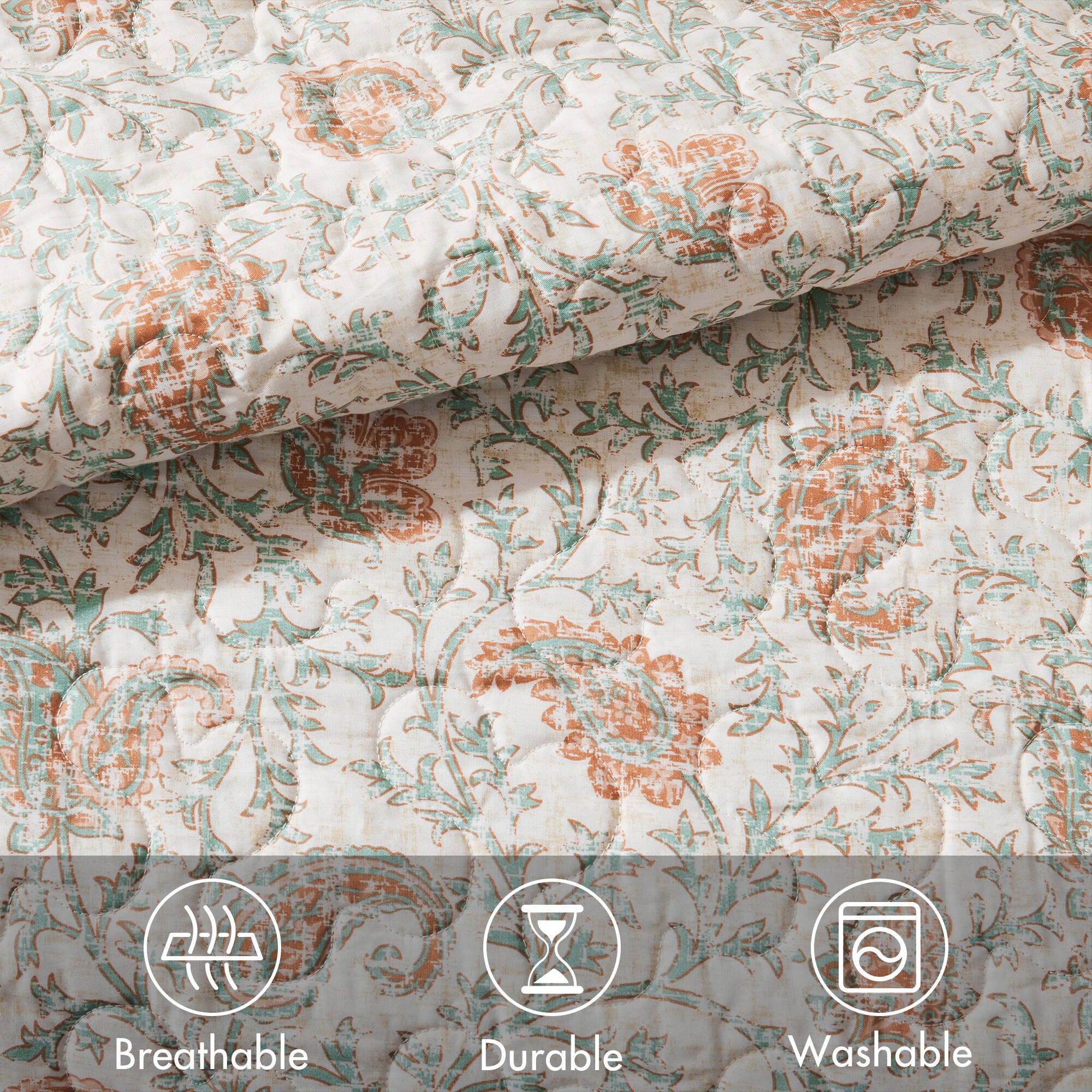 Dawn 6-Piece Cotton Percale Quilt Set with Throw Pillows - Image 21