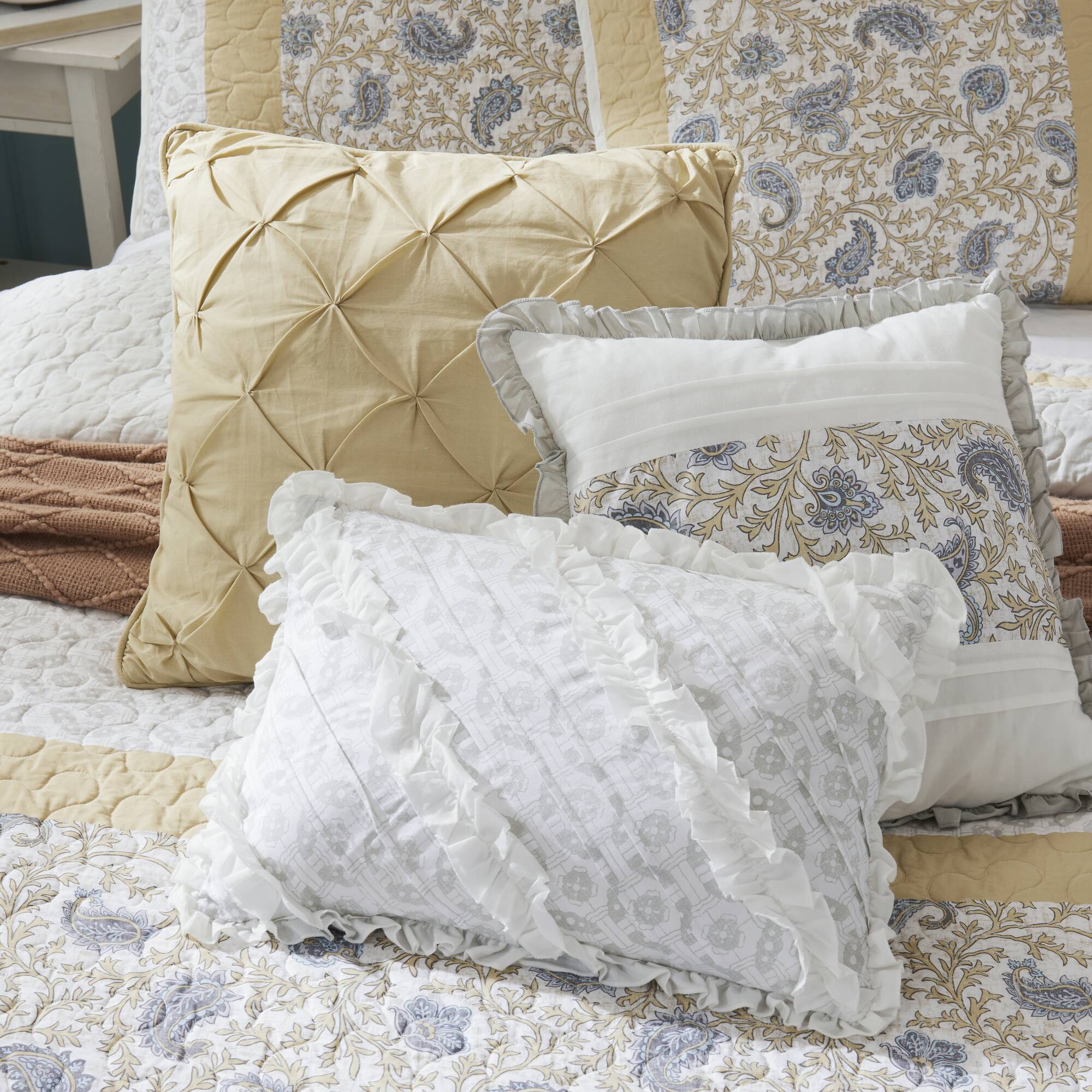 Dawn 6-Piece Cotton Percale Quilt Set with Throw Pillows - Image 33
