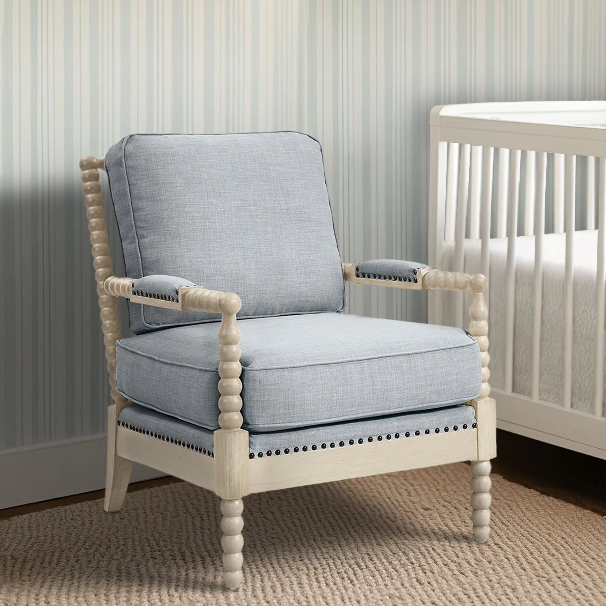Donohue Turned Wood Frame Armchair - Image 13