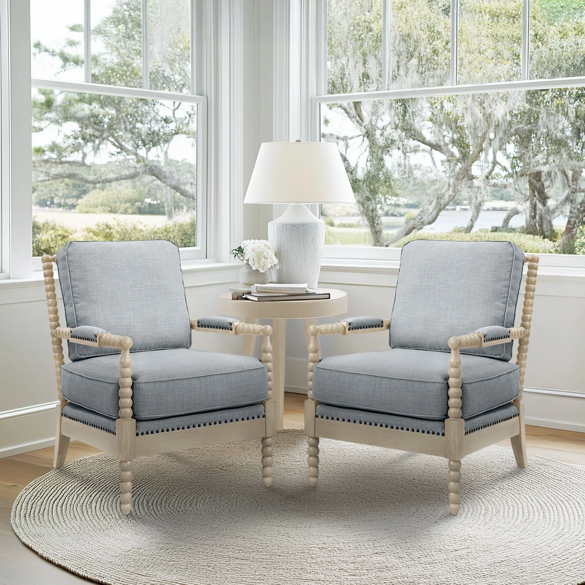 Donohue Turned Wood Frame Armchair - Image 17