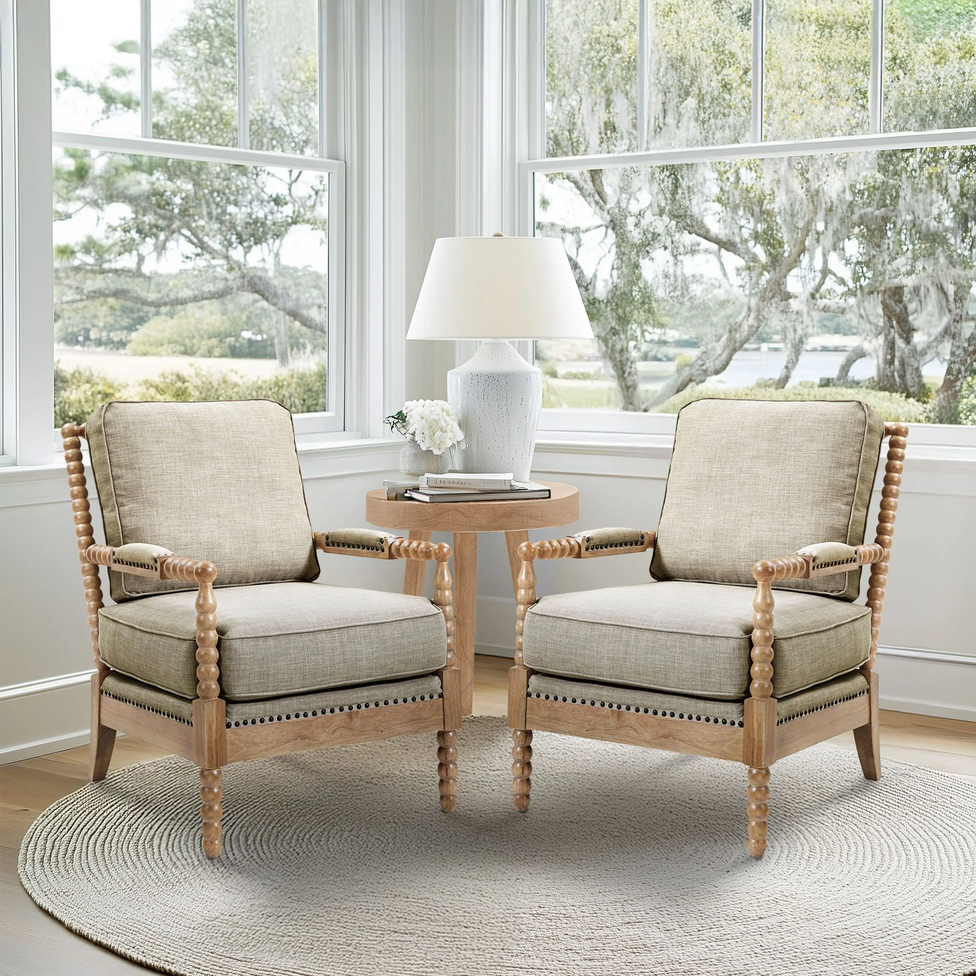 Donohue Turned Wood Frame Armchair - Image 19