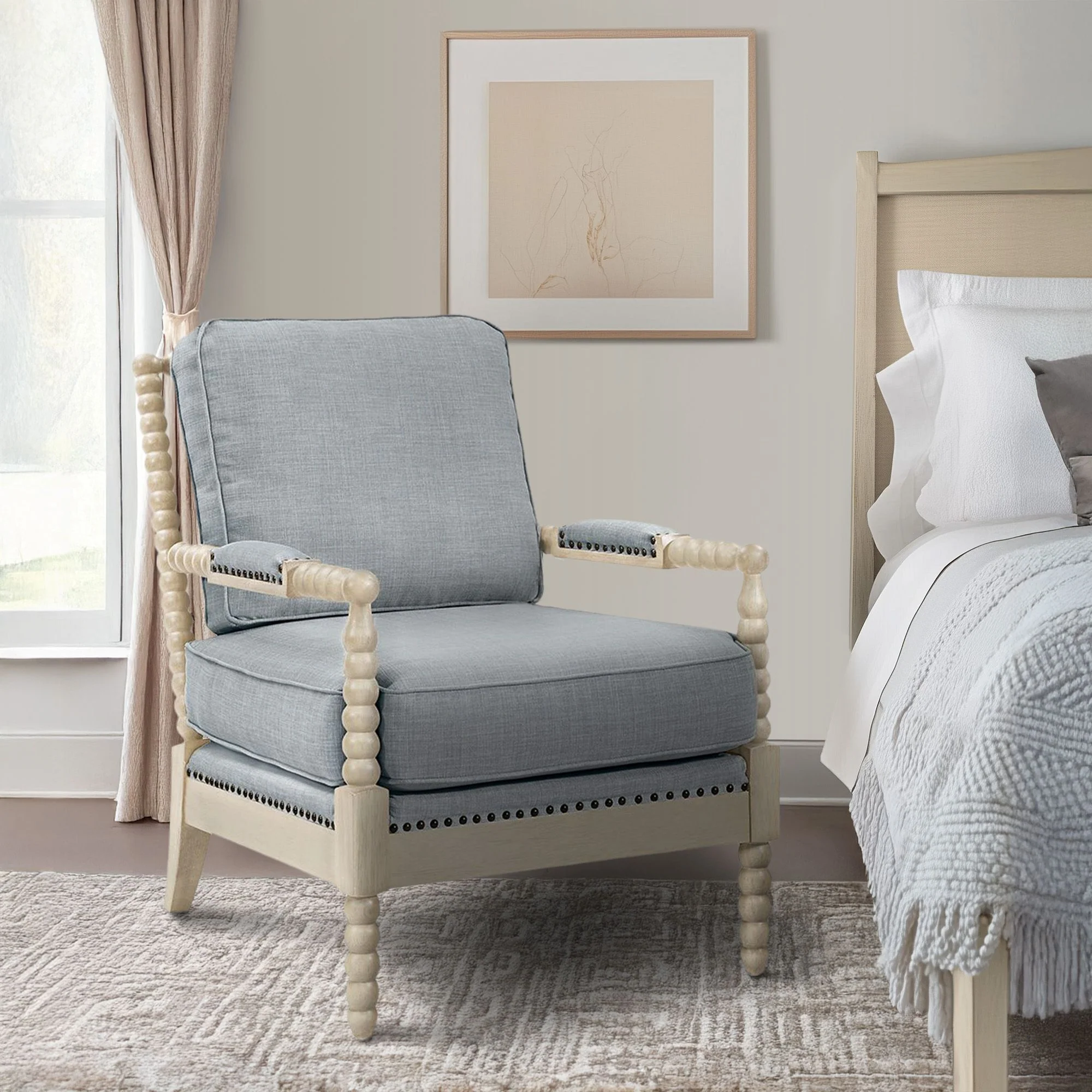 Donohue Turned Wood Frame Armchair - Image 2