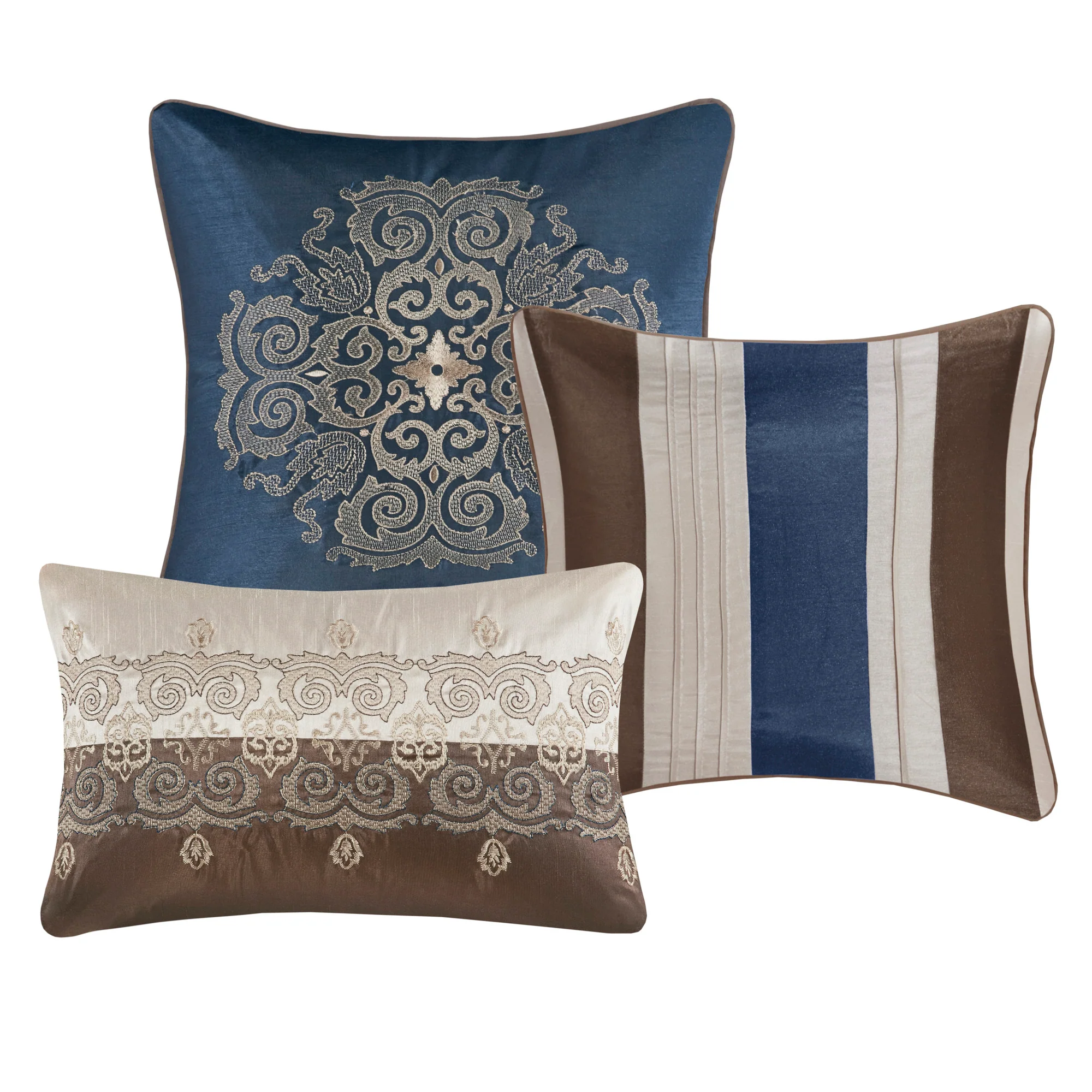 Donovan 7-Piece Jacquard Comforter Set with Throw Pillows - Image 16