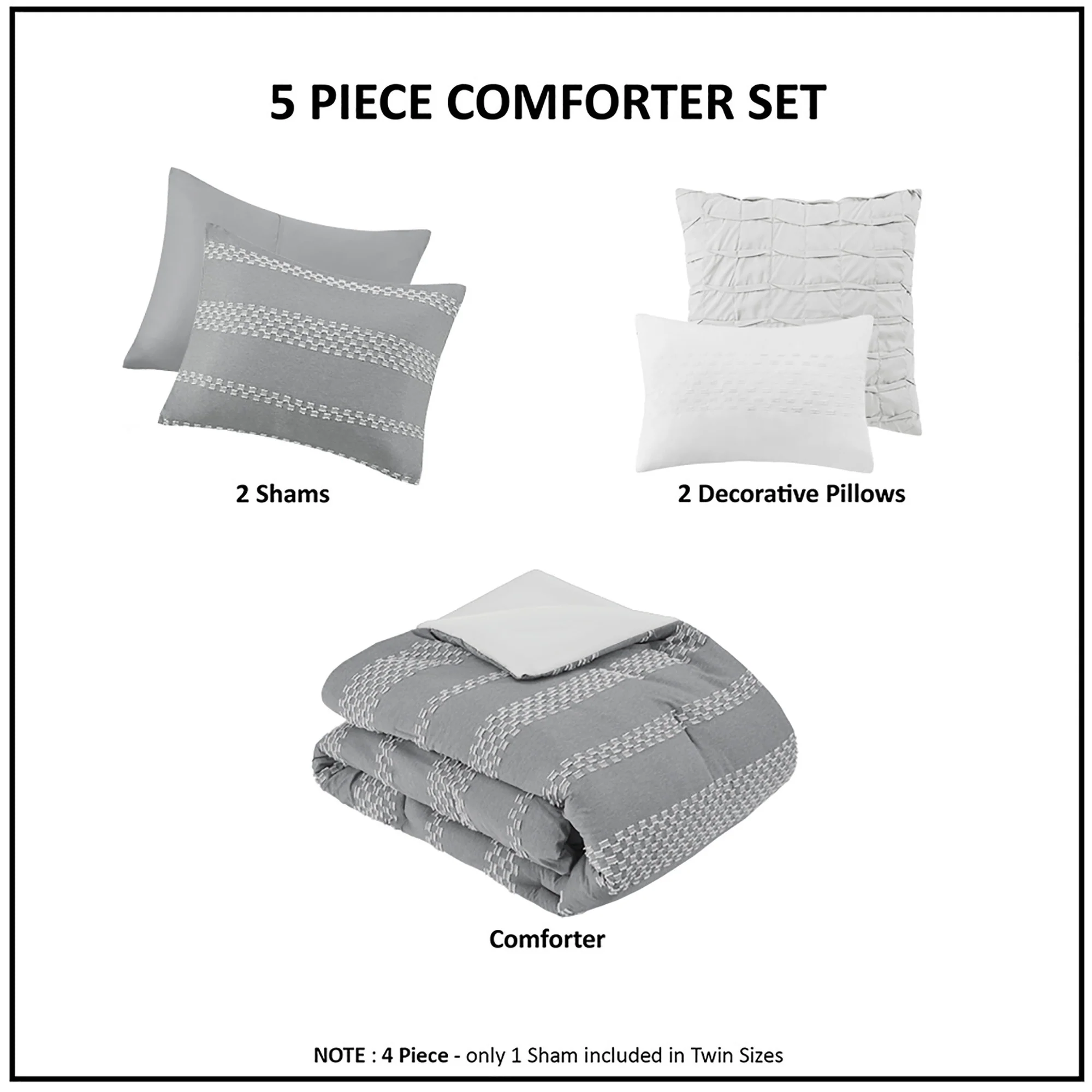 Drew 5-Piece Clipped Jacquard Comforter Set with Throw Pillows - Image 14