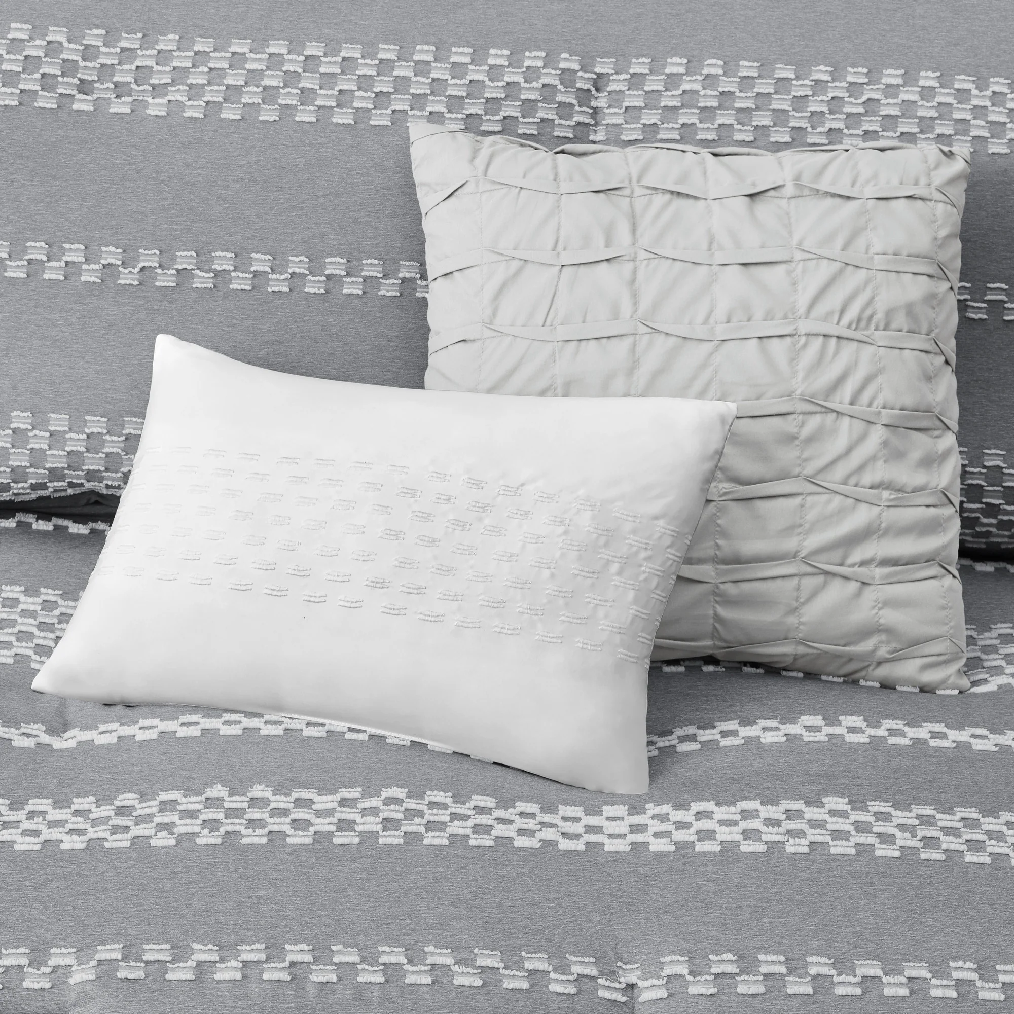 Drew 5-Piece Clipped Jacquard Comforter Set with Throw Pillows - Image 6