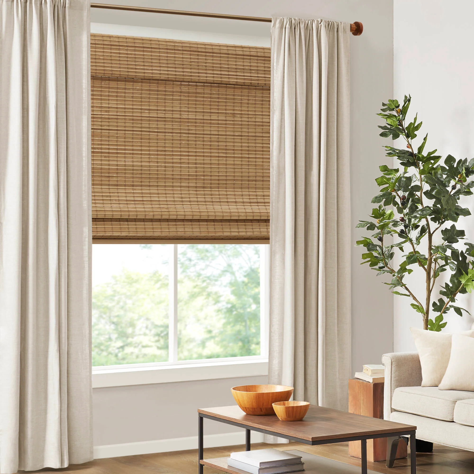 Eastfield Bamboo Light Filtering Roman Shade 64"L - Image 58