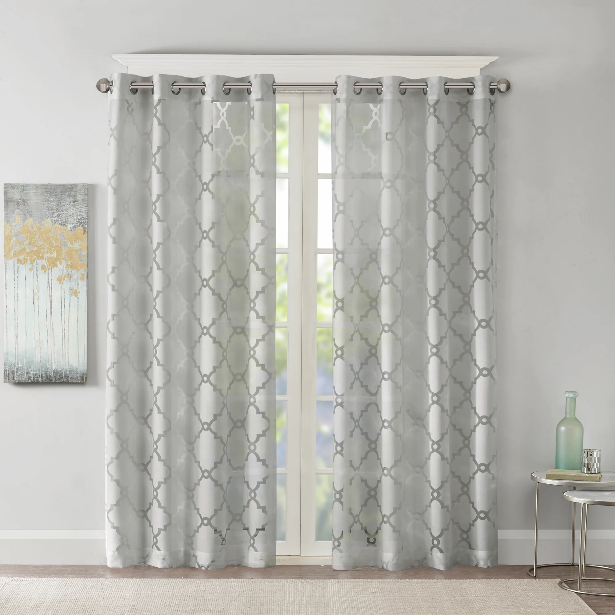Eden Fretwork Burnout Sheer Curtain Panel - Image 12