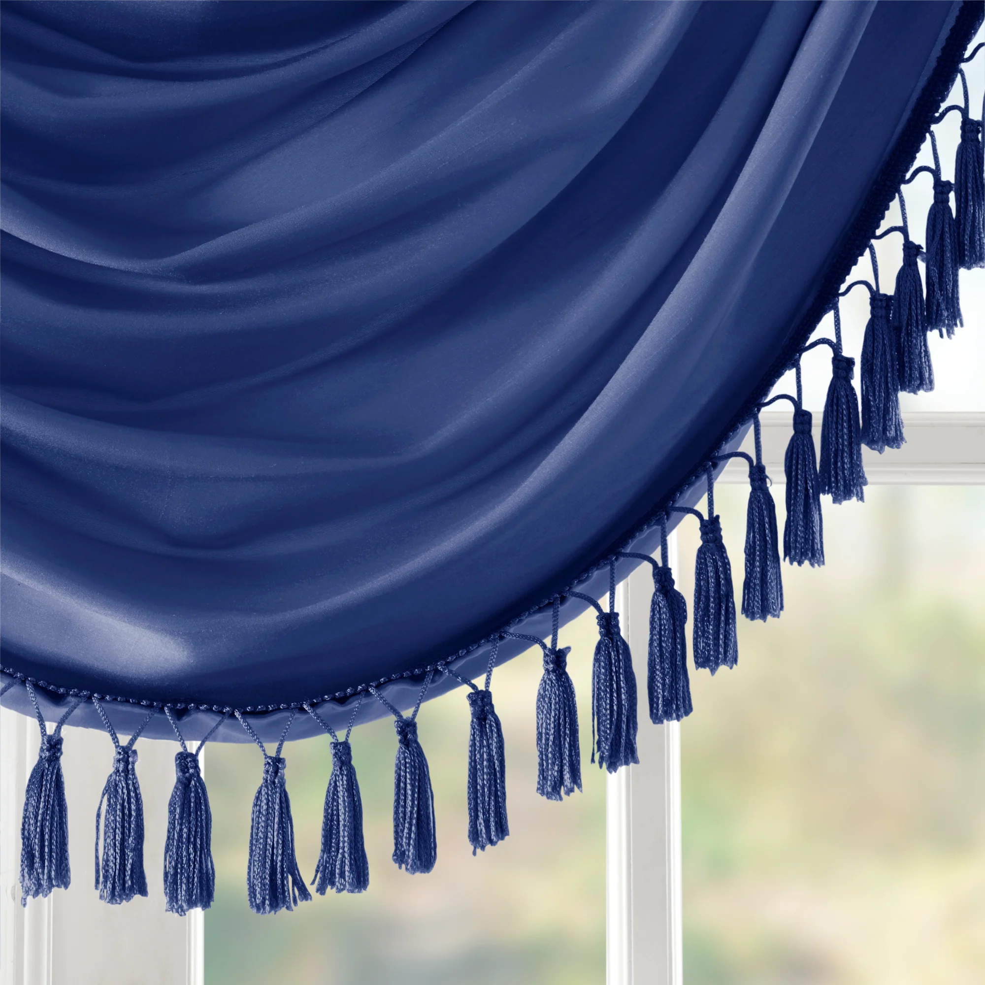 Elena Faux Silk Waterfall Embellished Valance - Image 11