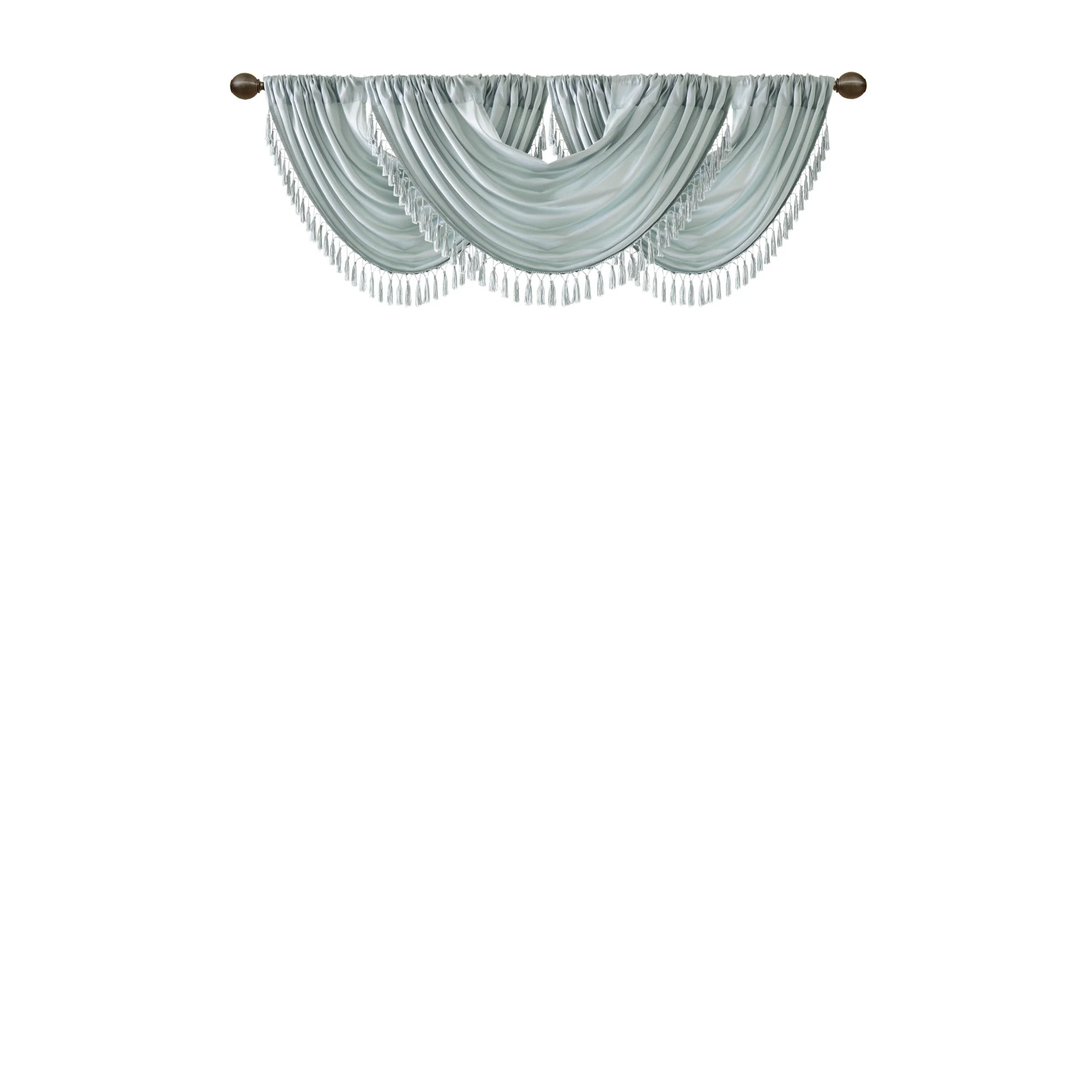 Elena Faux Silk Waterfall Embellished Valance - Image 12