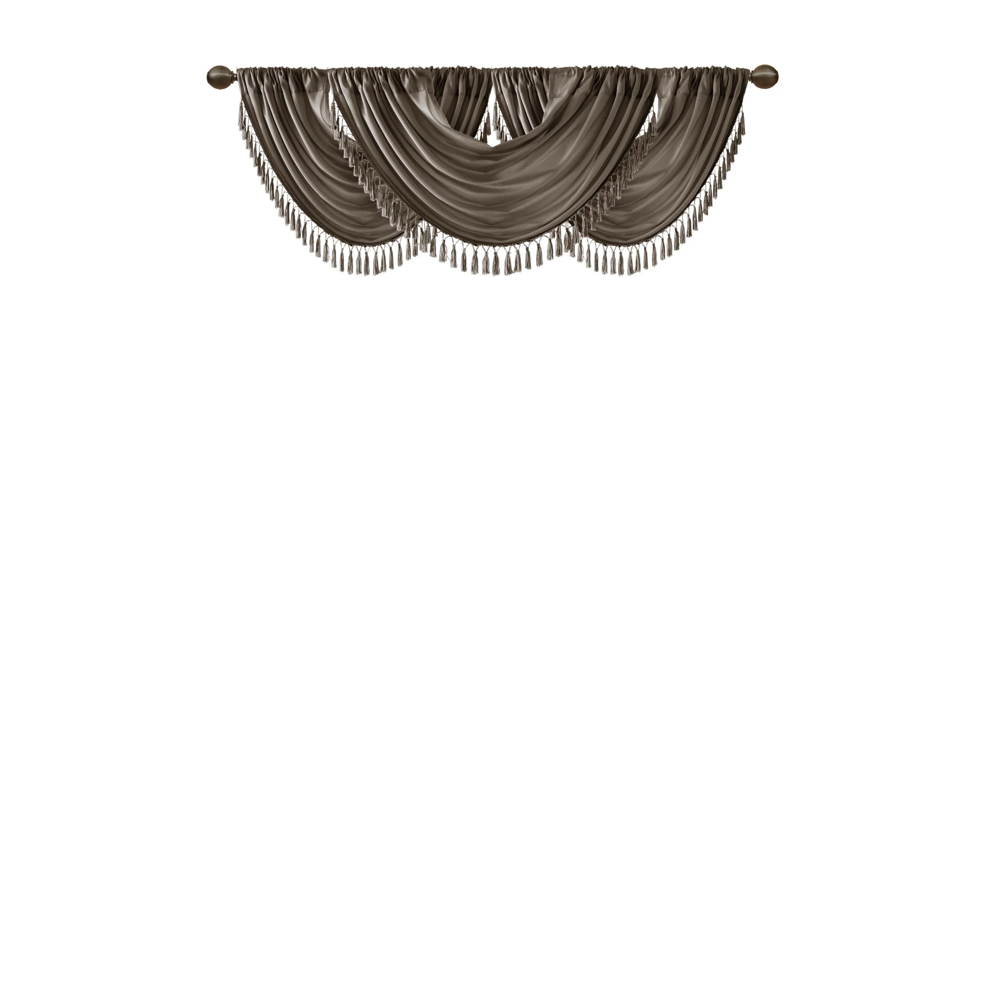 Elena Faux Silk Waterfall Embellished Valance - Image 13