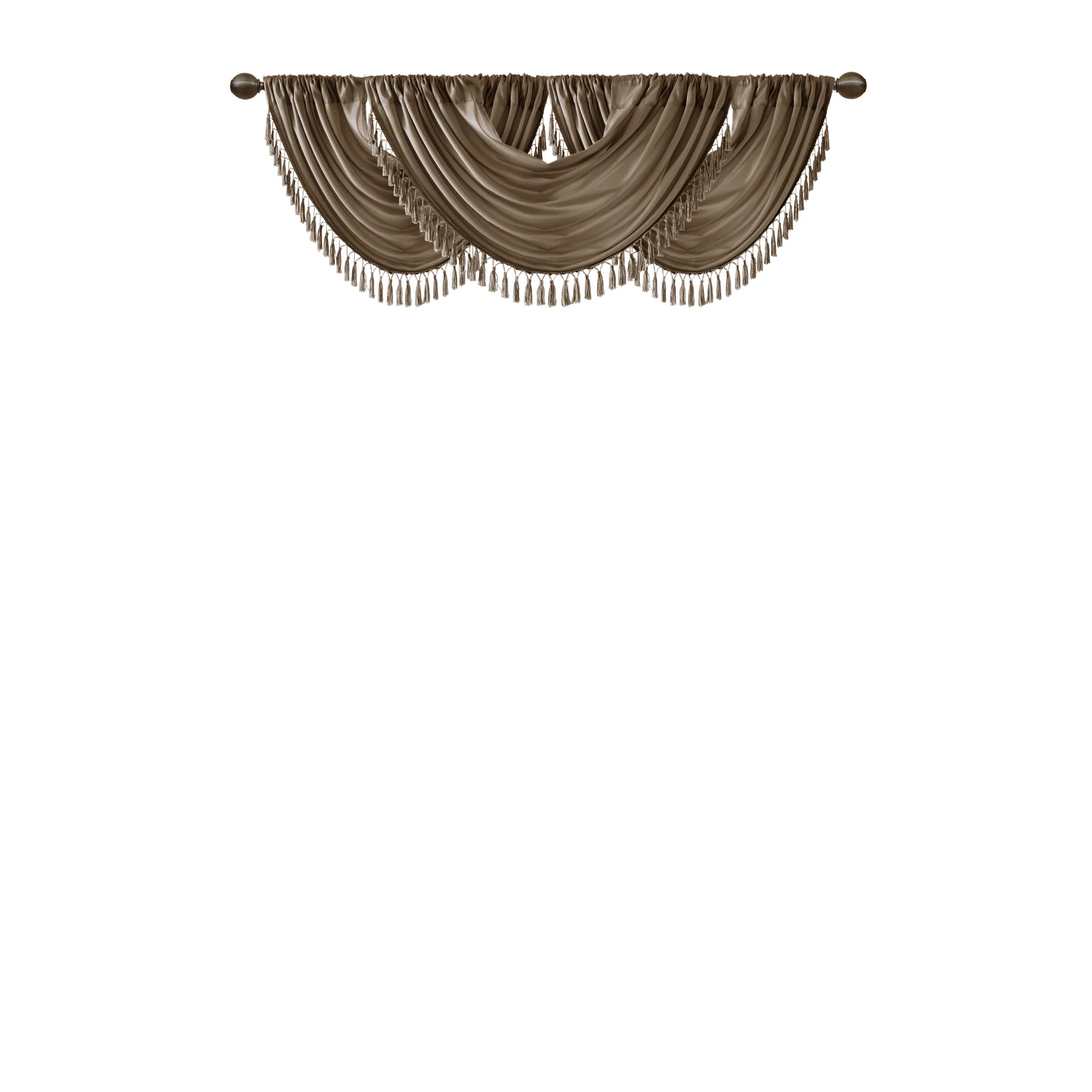 Elena Faux Silk Waterfall Embellished Valance - Image 14