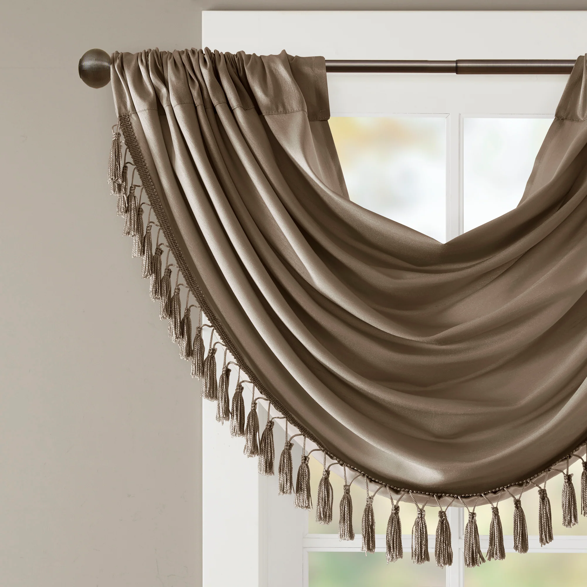 Elena Faux Silk Waterfall Embellished Valance - Image 18