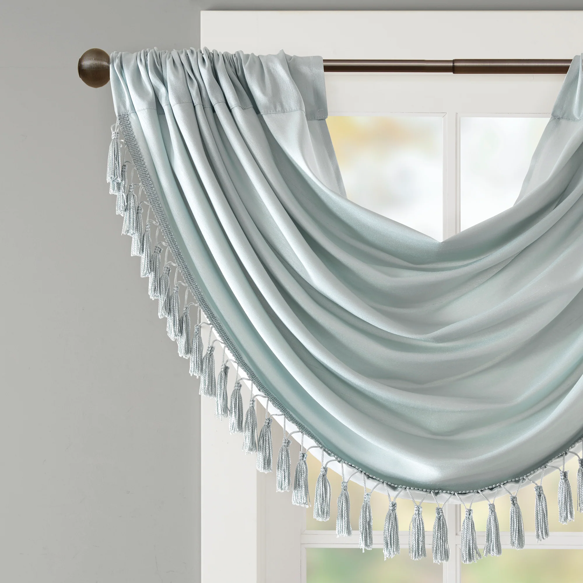 Elena Faux Silk Waterfall Embellished Valance - Image 19