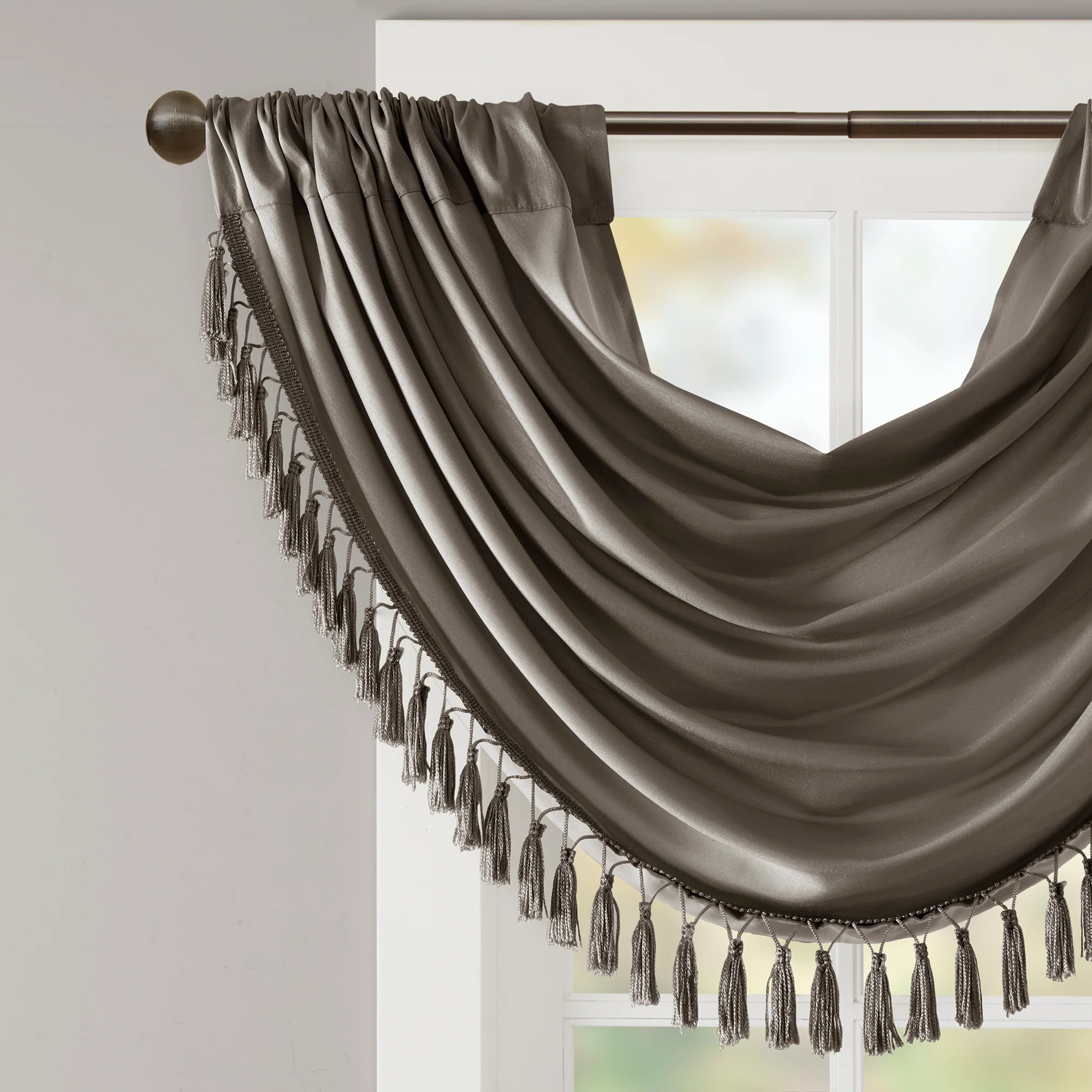 Elena Faux Silk Waterfall Embellished Valance - Image 22