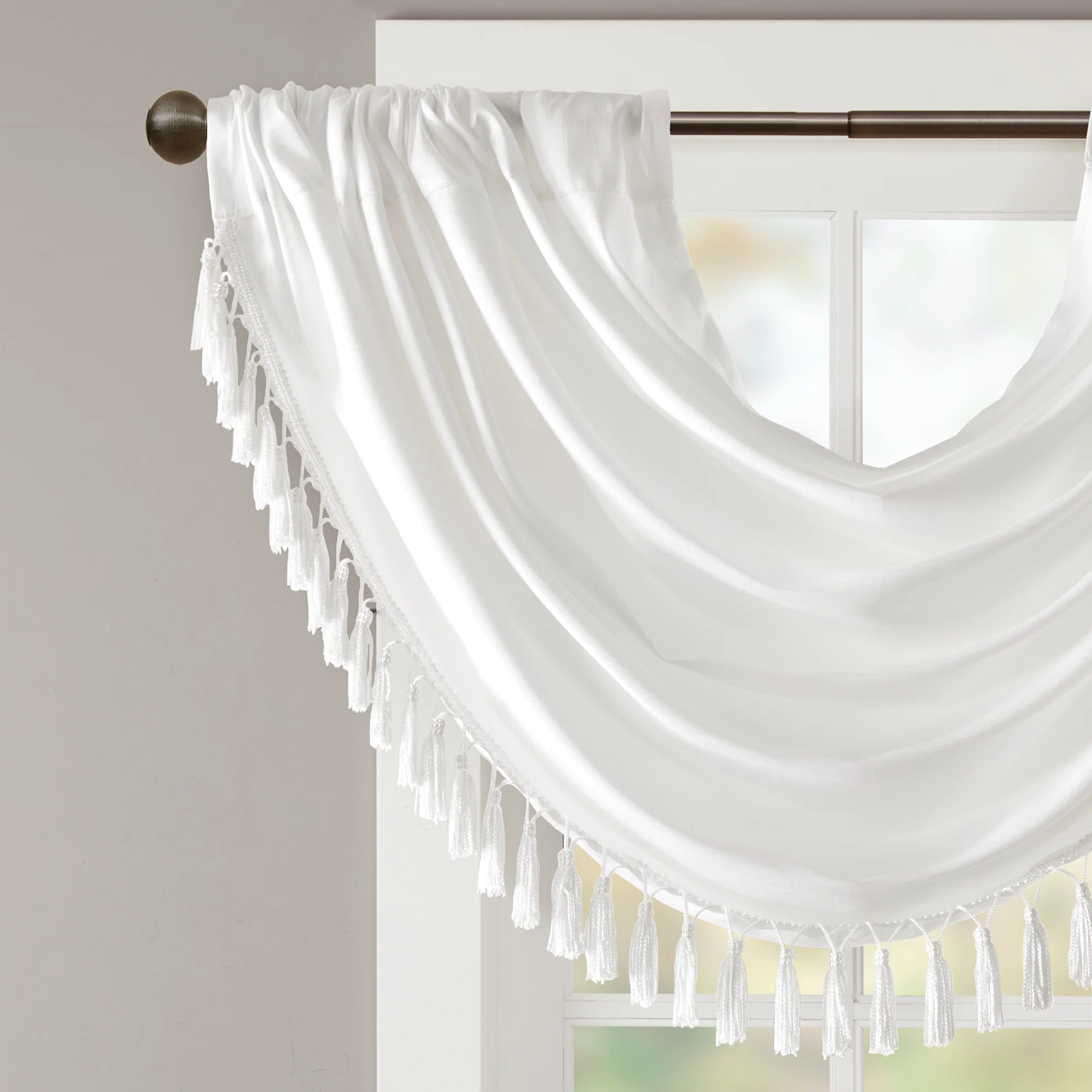 Elena Faux Silk Waterfall Embellished Valance - Image 23