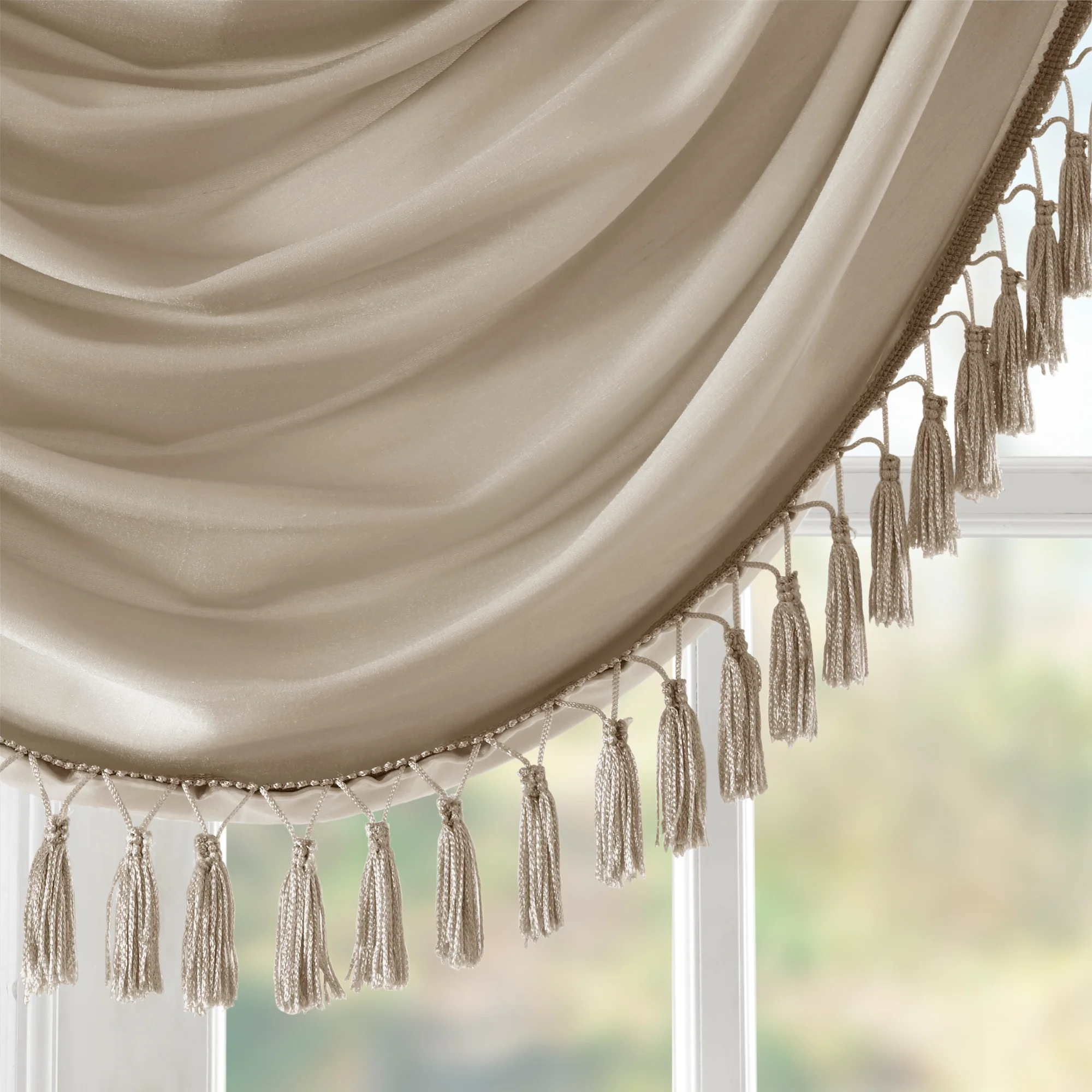 Elena Faux Silk Waterfall Embellished Valance - Image 24