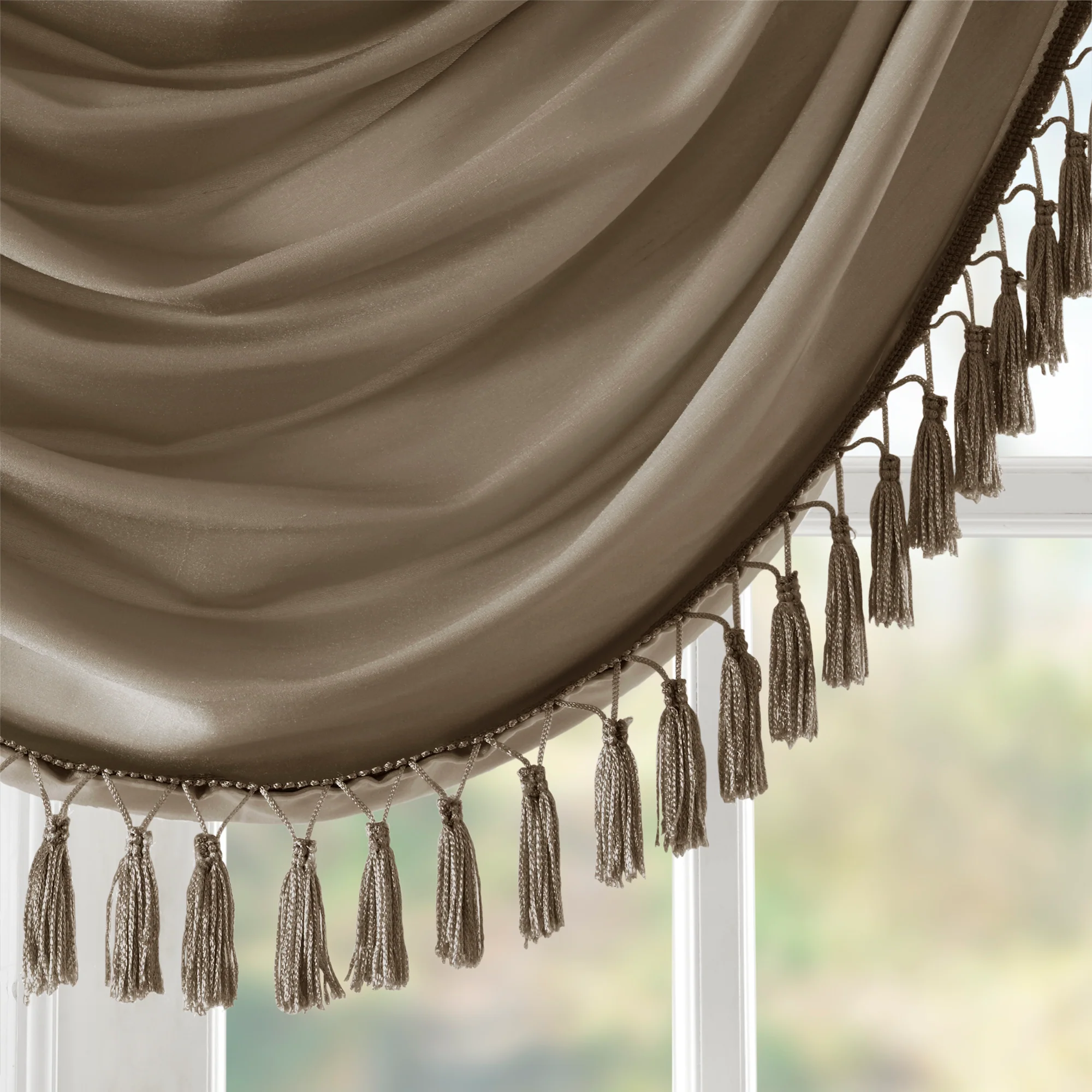 Elena Faux Silk Waterfall Embellished Valance - Image 25