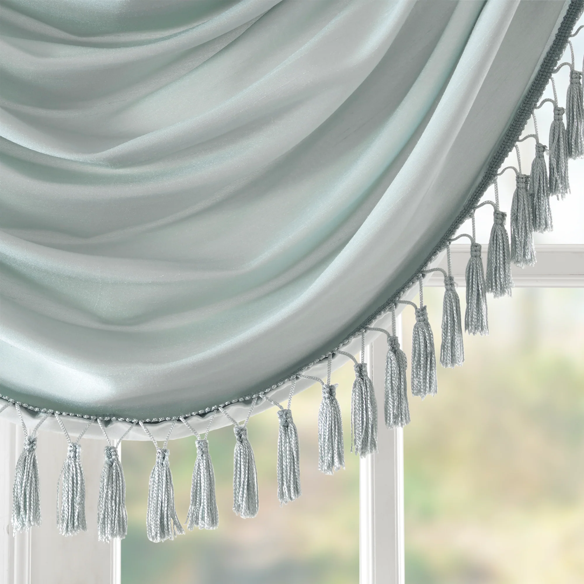 Elena Faux Silk Waterfall Embellished Valance - Image 27