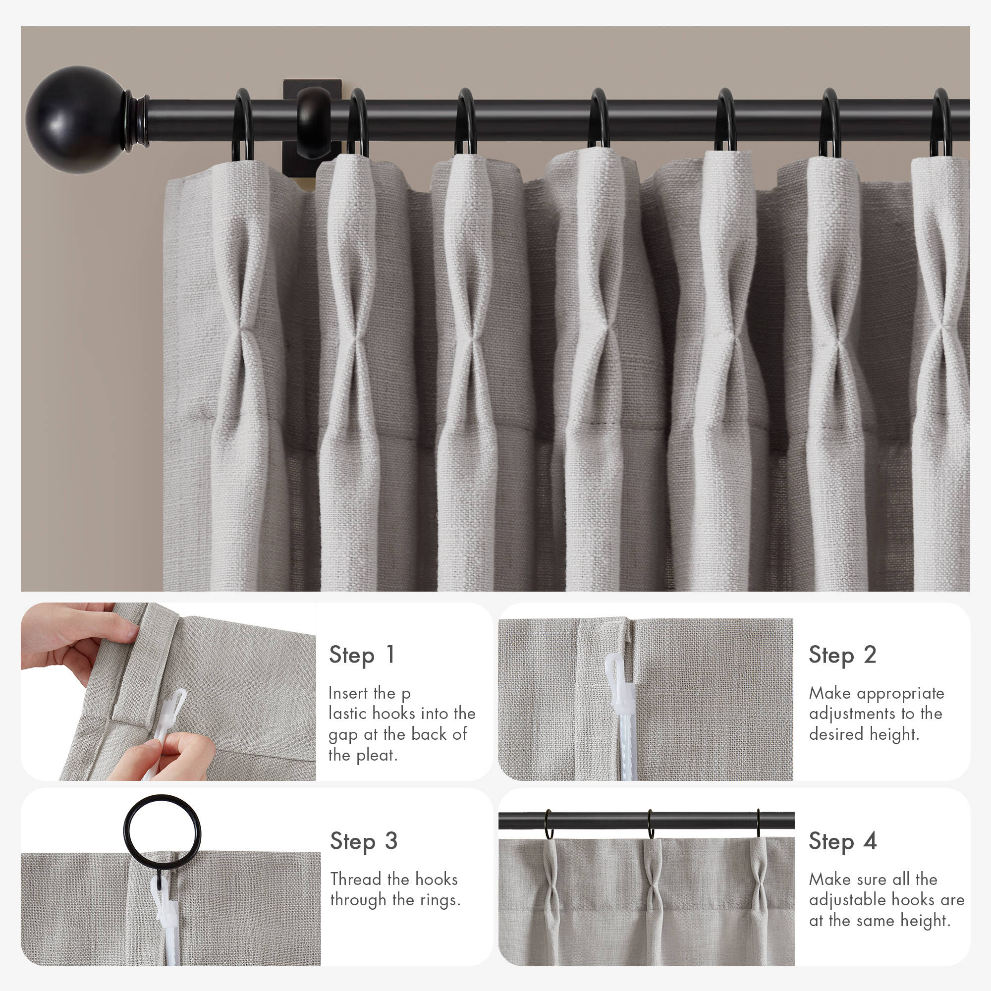 Emery 300gsm Poly Linen with 7 Pinch Pleat per Piece - Image 58