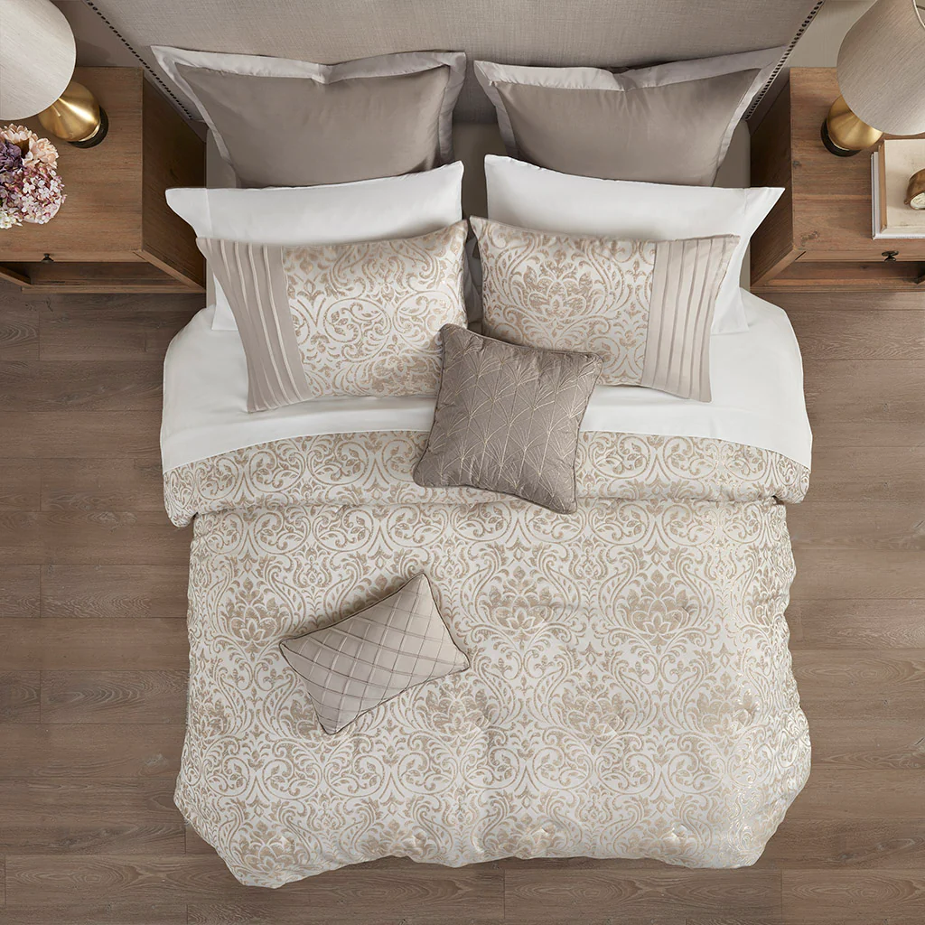 Emilia 12-Piece Jacquard Comforter Set with Bed Sheets - Image 8