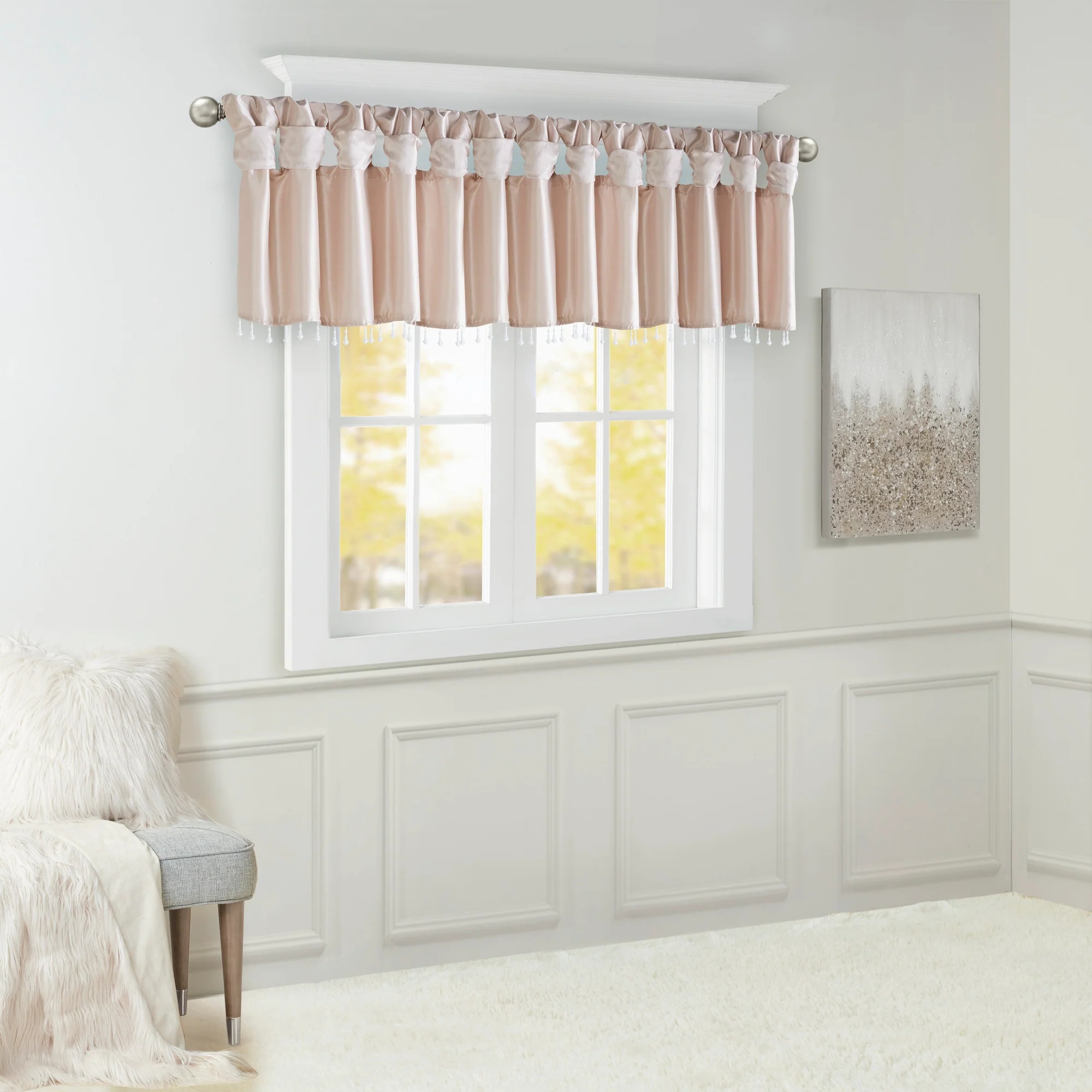 Emilia Lightweight Faux Silk Valance With Beads - Image 11