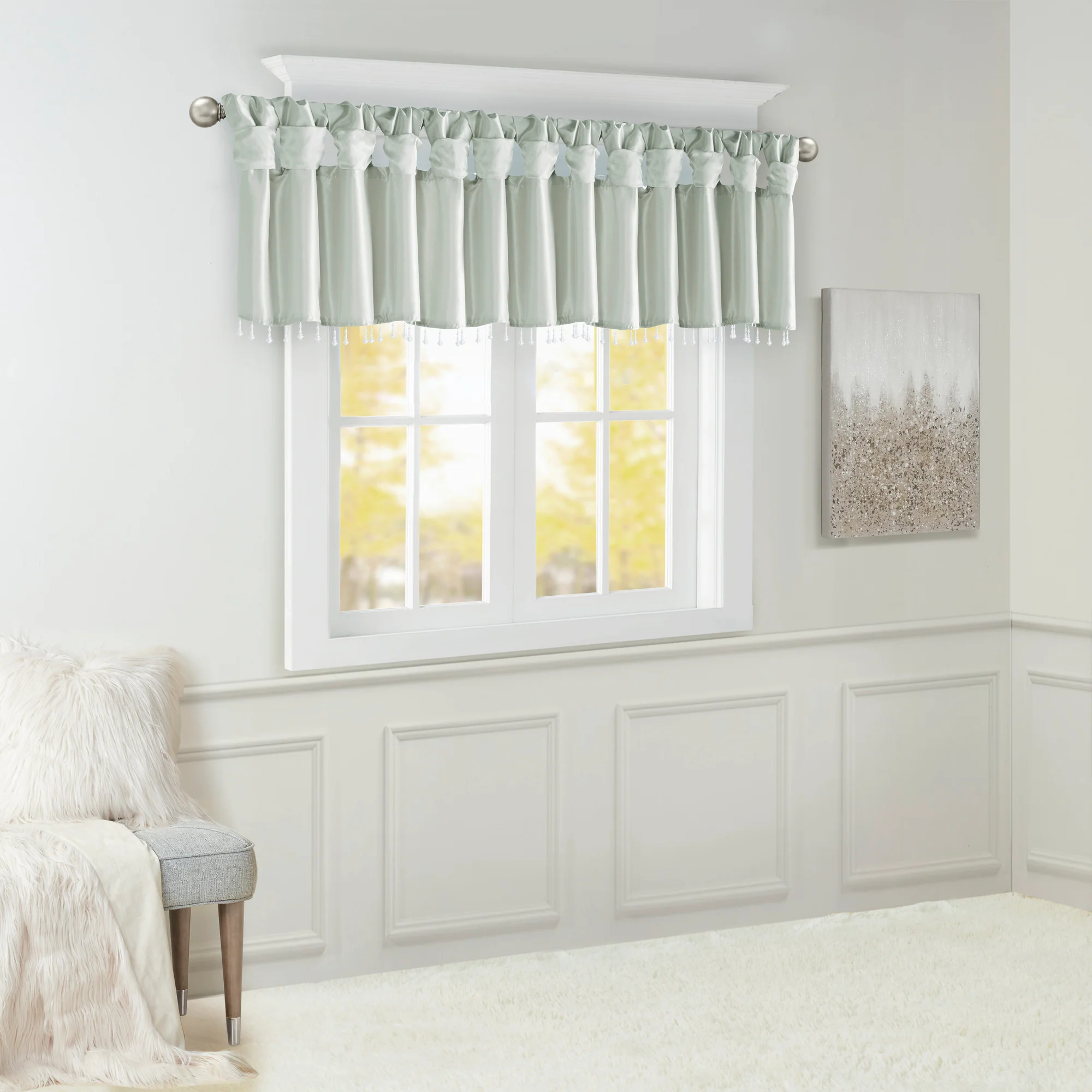 Emilia Lightweight Faux Silk Valance With Beads - Image 14