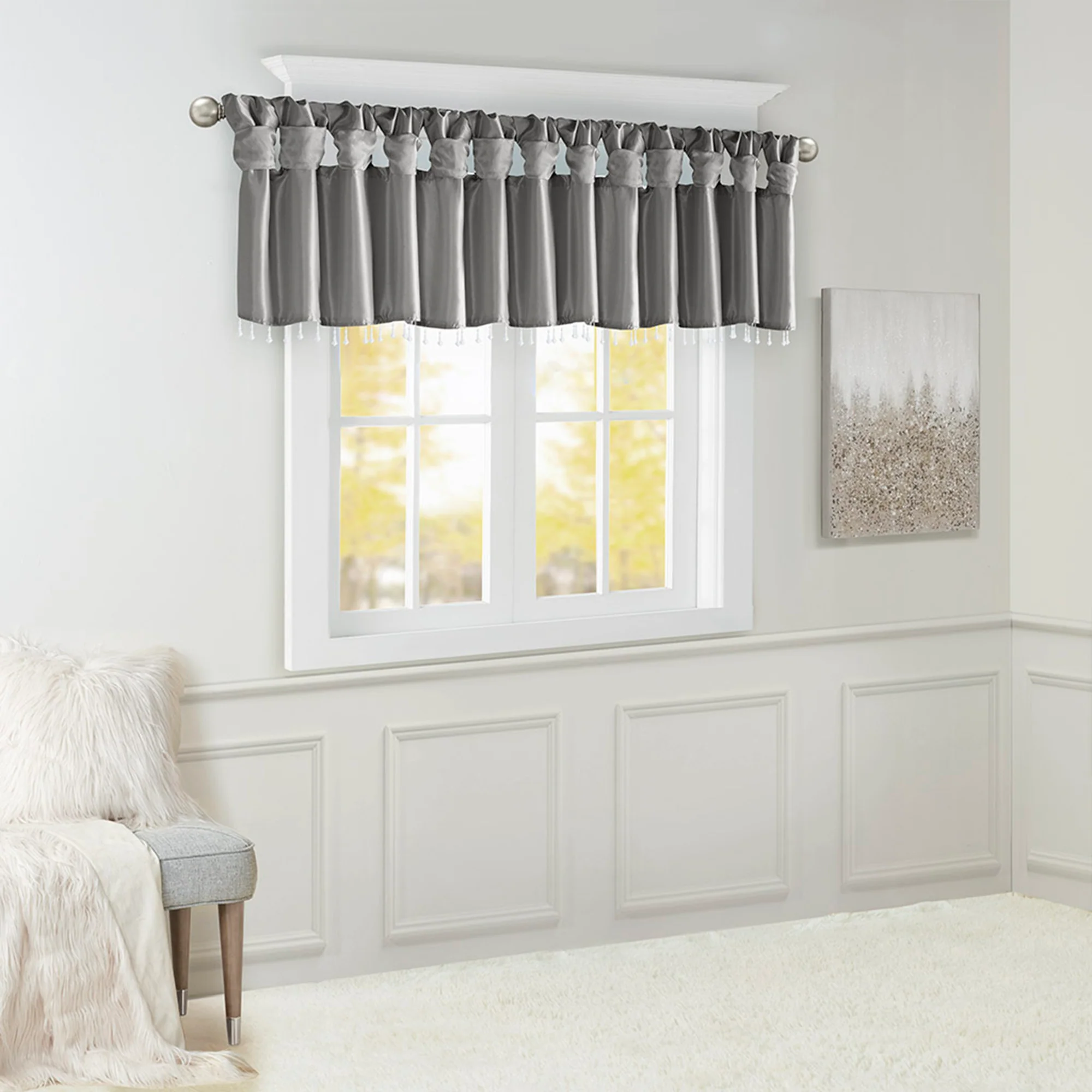 Emilia Lightweight Faux Silk Valance With Beads - Image 16