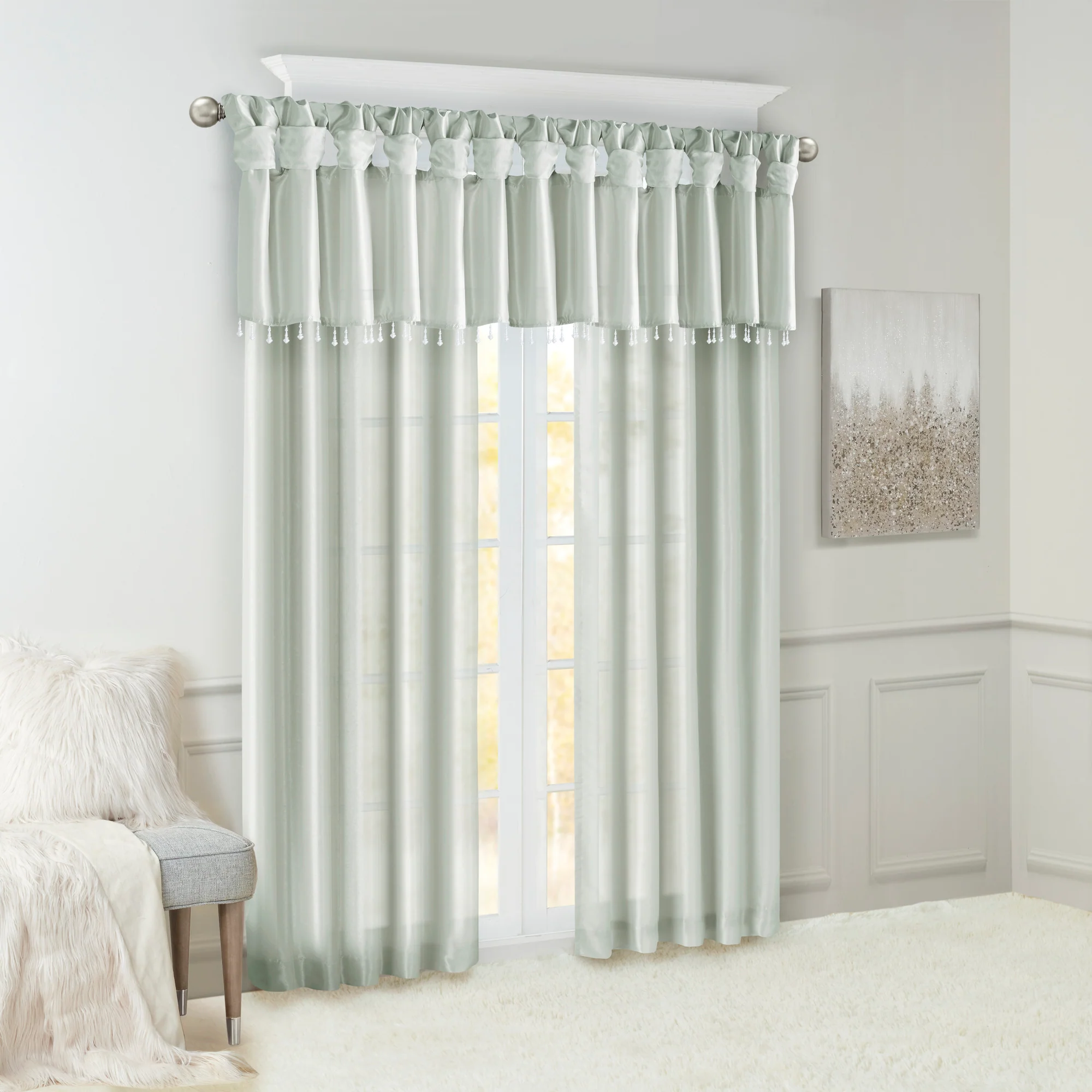 Emilia Lightweight Faux Silk Valance With Beads - Image 19